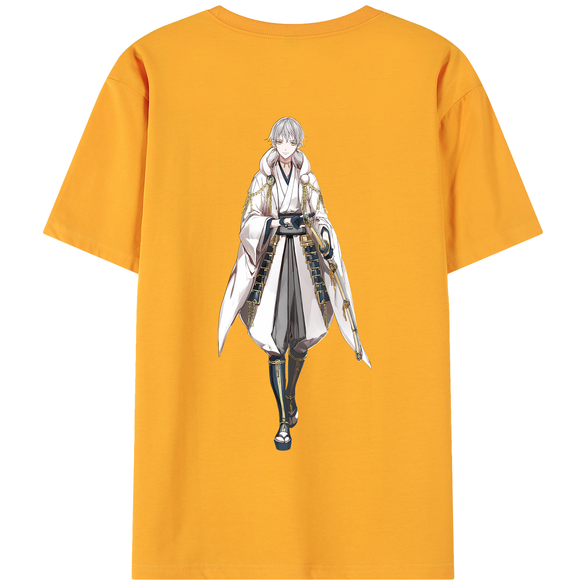 （画像用） 刀剣乱舞 Touken Ranbu 綿100％ メンズ半袖Tシャツ（バックプリント） 通気性