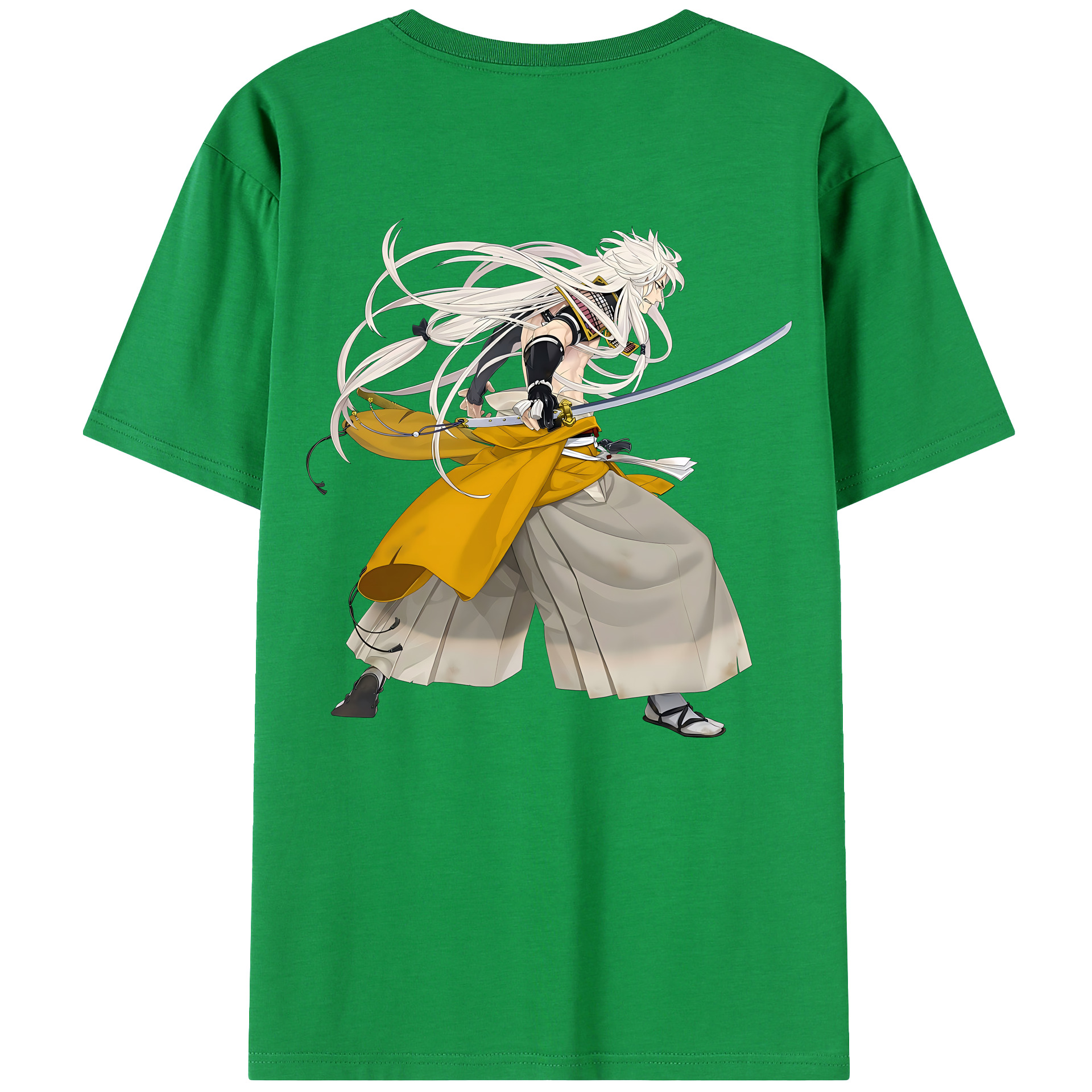 （画像用） 刀剣乱舞 Touken Ranbu 綿100％ メンズ半袖Tシャツ（バックプリント） 通気性
