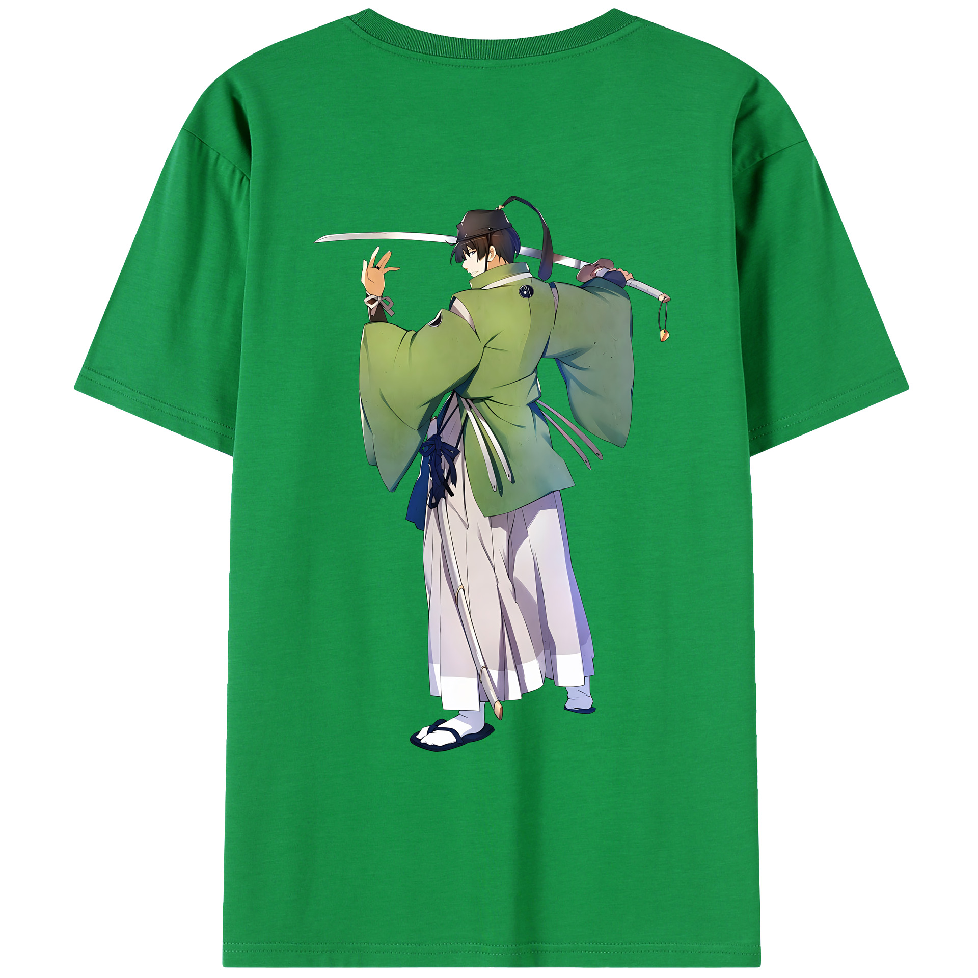 （画像用） 刀剣乱舞 Touken Ranbu 綿100％ メンズ半袖Tシャツ（バックプリント） 通気性