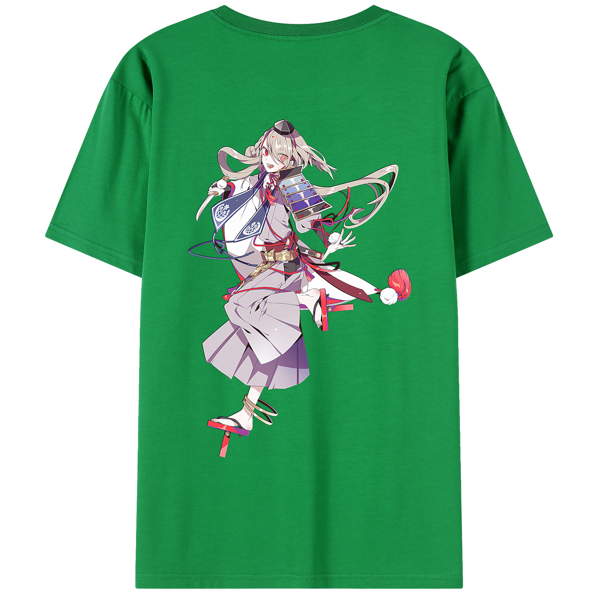 （画像用） 刀剣乱舞 Touken Ranbu 綿100％ メンズ半袖Tシャツ（バックプリント） 通気性