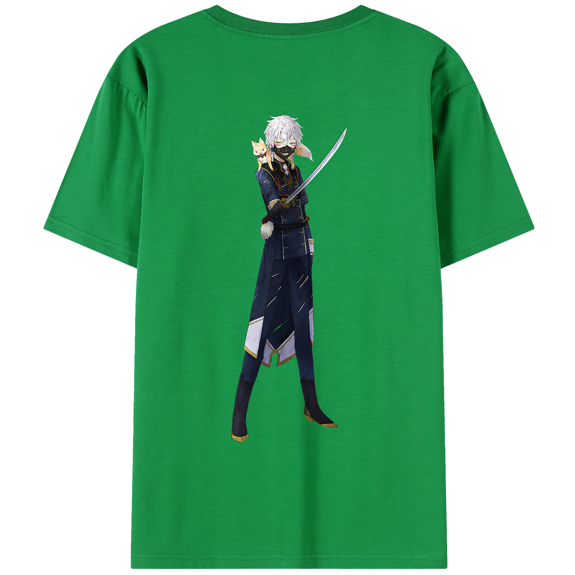 （画像用） 刀剣乱舞 Touken Ranbu 綿100％ メンズ半袖Tシャツ（バックプリント） 通気性