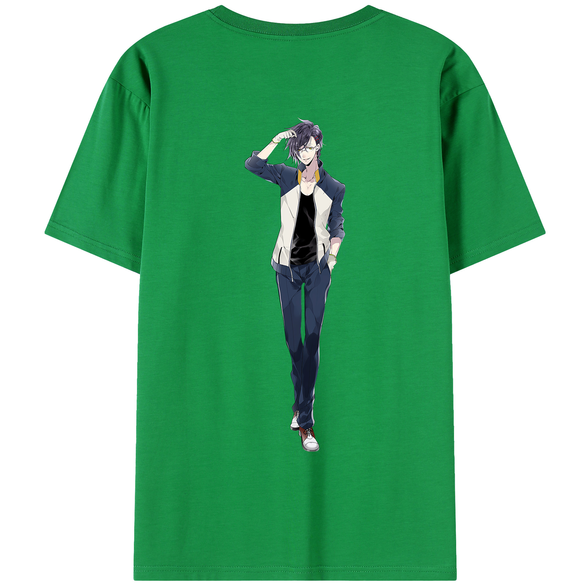 （画像用） 刀剣乱舞 Touken Ranbu 綿100％ メンズ半袖Tシャツ（バックプリント） 通気性