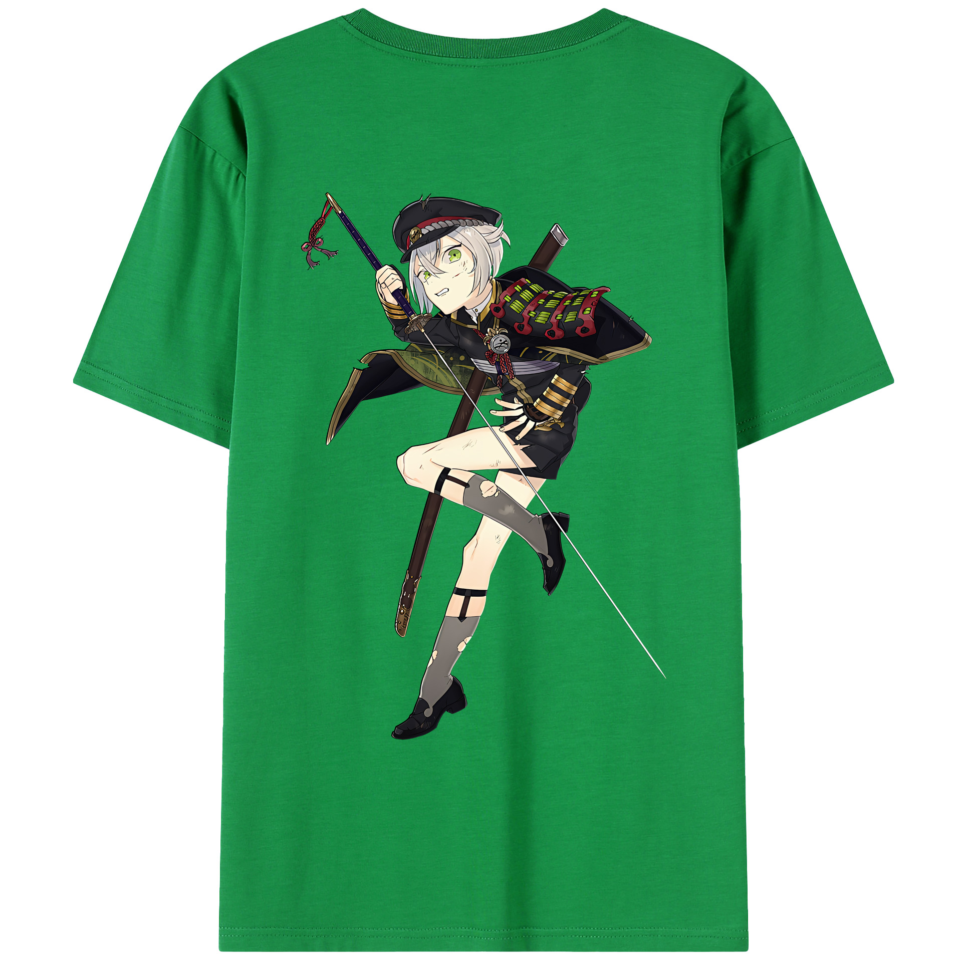 （画像用） 刀剣乱舞 Touken Ranbu 綿100％ メンズ半袖Tシャツ（バックプリント） 通気性