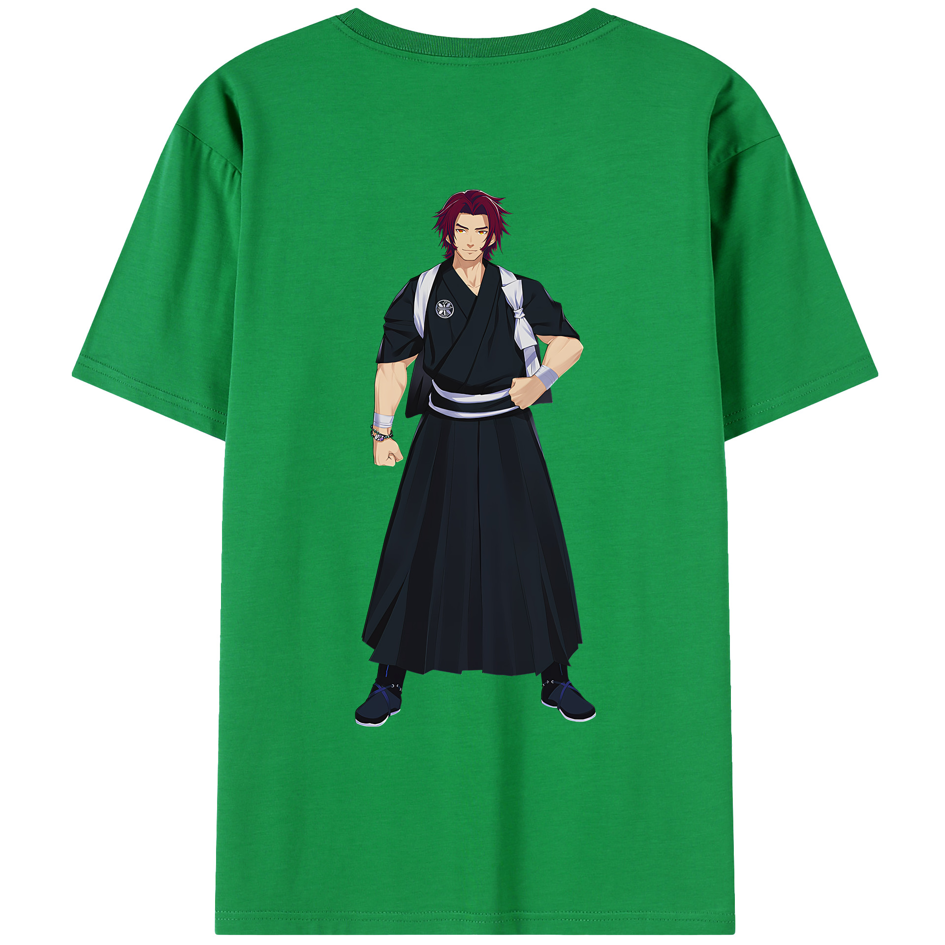 （画像用） 刀剣乱舞 Touken Ranbu 綿100％ メンズ半袖Tシャツ（バックプリント） 通気性