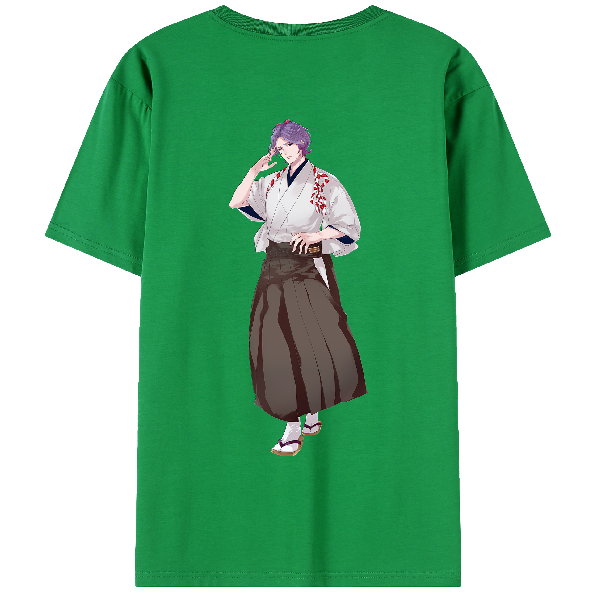 （画像用） 刀剣乱舞 Touken Ranbu 綿100％ メンズ半袖Tシャツ（バックプリント） 通気性