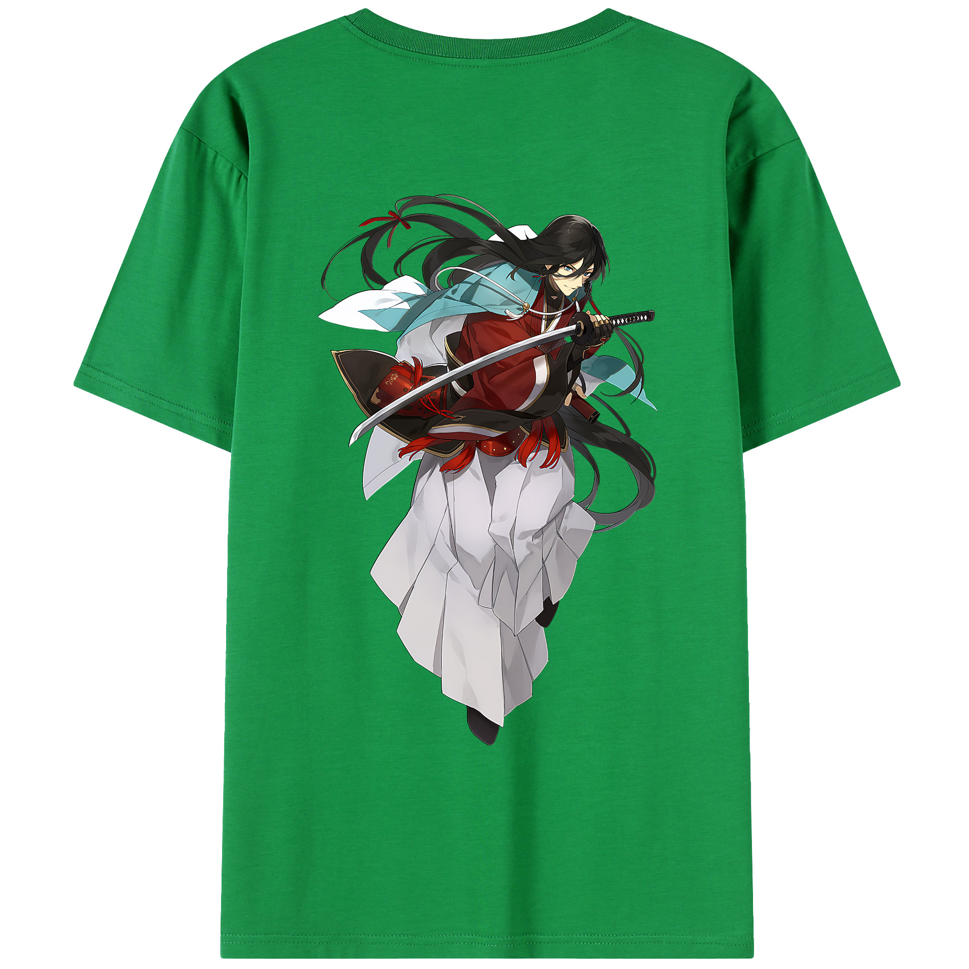 （画像用） 刀剣乱舞 Touken Ranbu 綿100％ メンズ半袖Tシャツ（バックプリント） 通気性