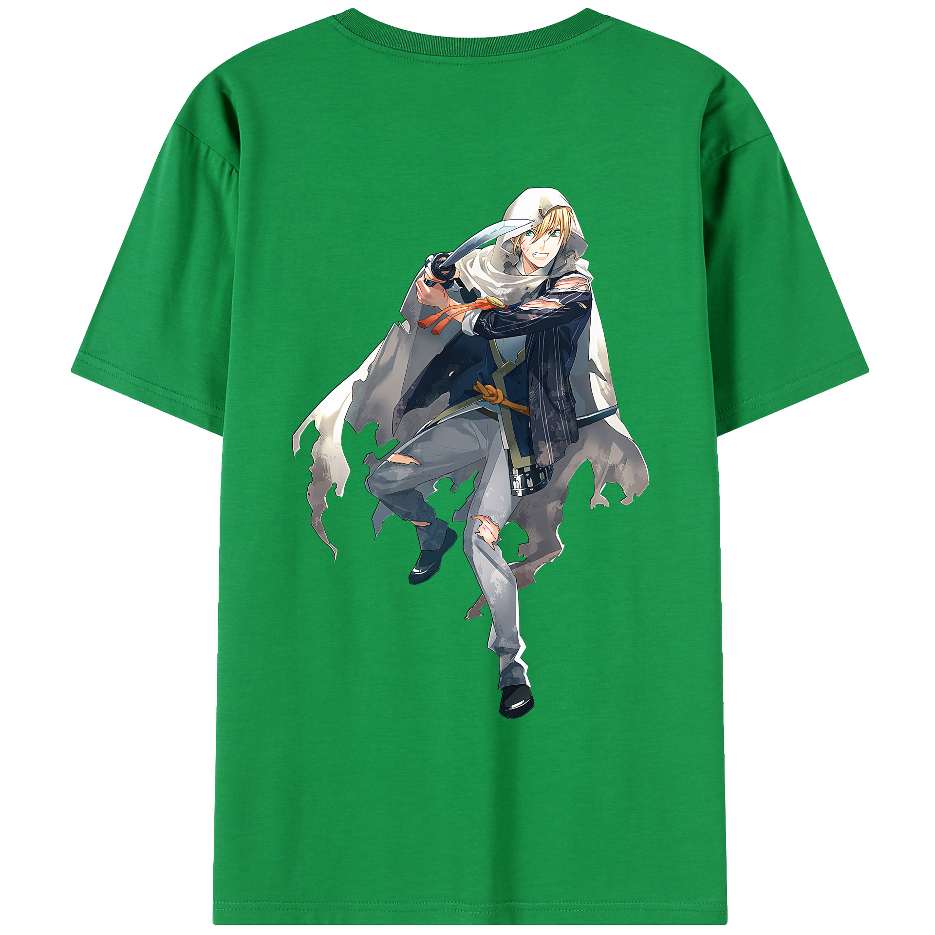 （画像用） 刀剣乱舞 Touken Ranbu 綿100％ メンズ半袖Tシャツ（バックプリント） 通気性