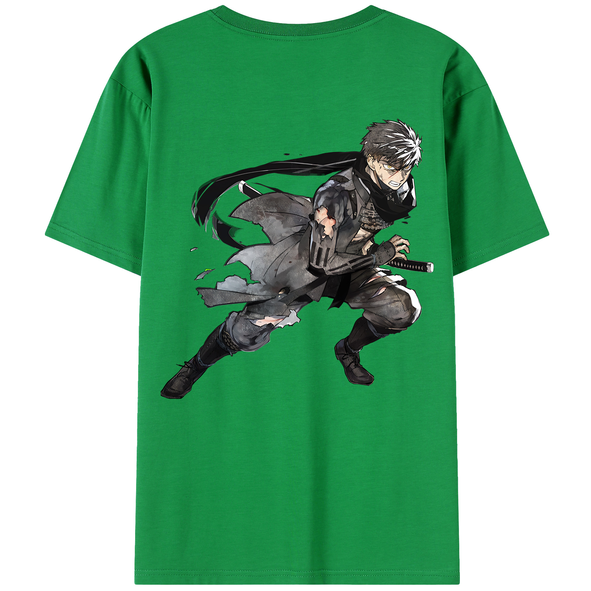 （画像用） 刀剣乱舞 Touken Ranbu 綿100％ メンズ半袖Tシャツ（バックプリント） 通気性