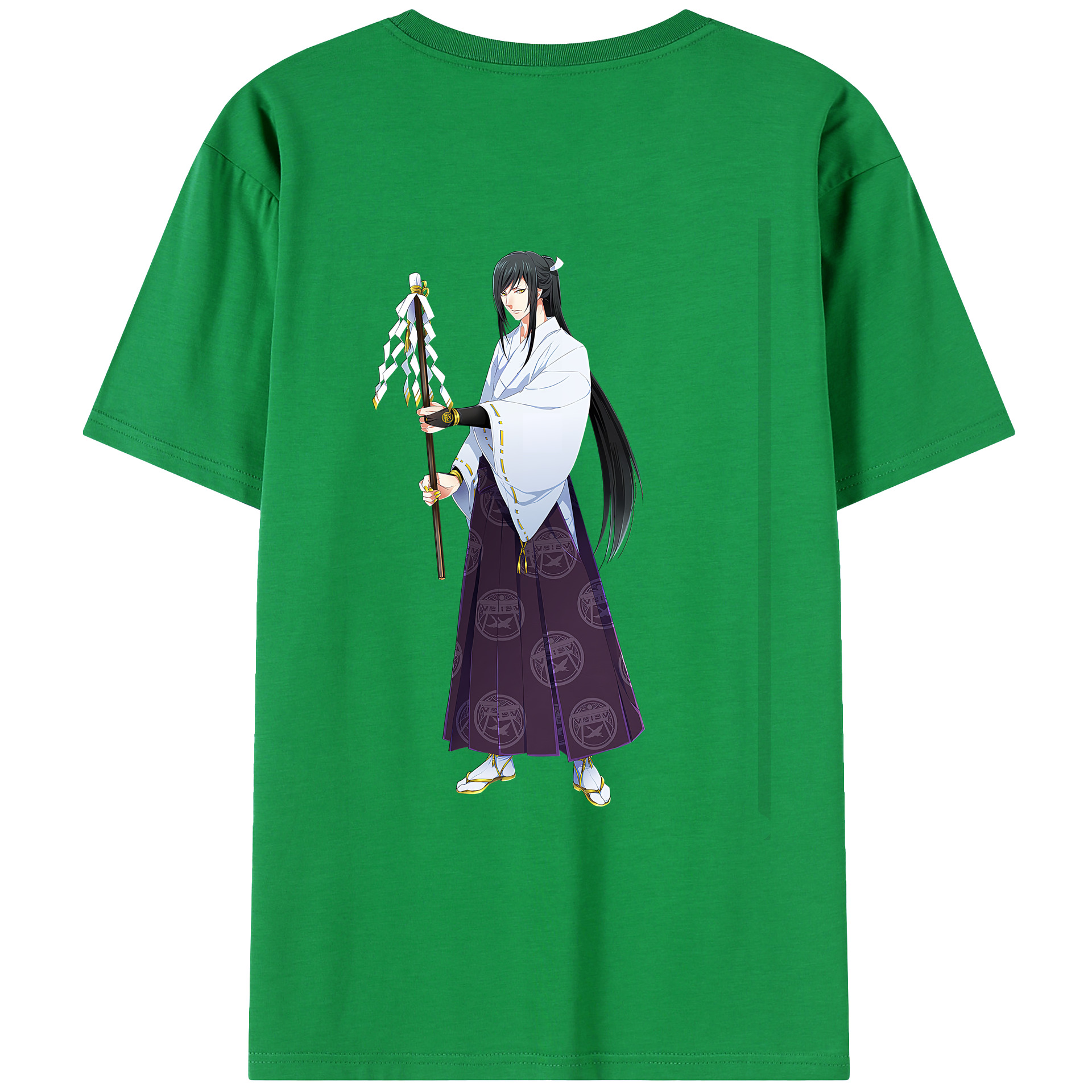 （画像用） 刀剣乱舞 Touken Ranbu 綿100％ メンズ半袖Tシャツ（バックプリント） 通気性