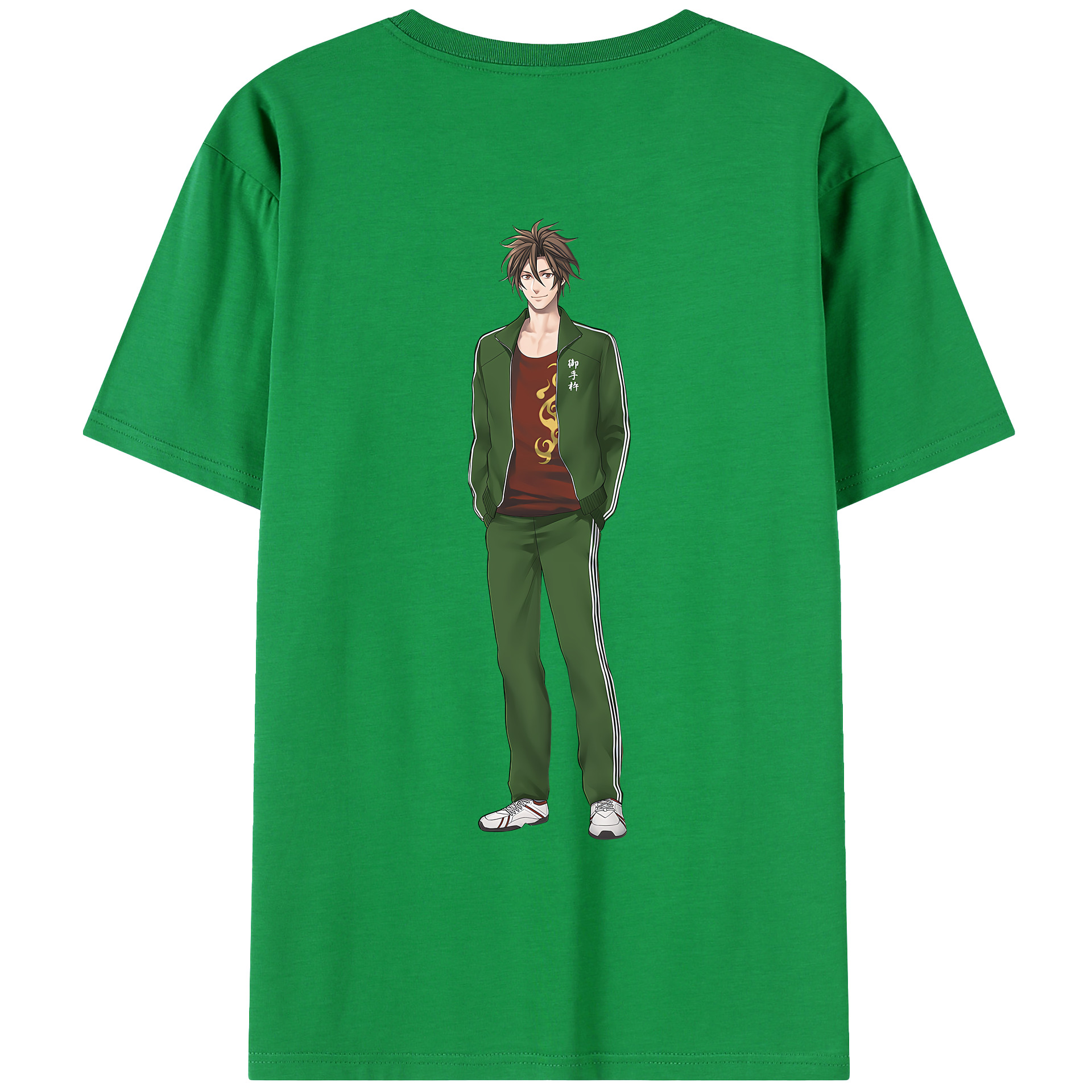 （画像用） 刀剣乱舞 Touken Ranbu 綿100％ メンズ半袖Tシャツ（バックプリント） 通気性