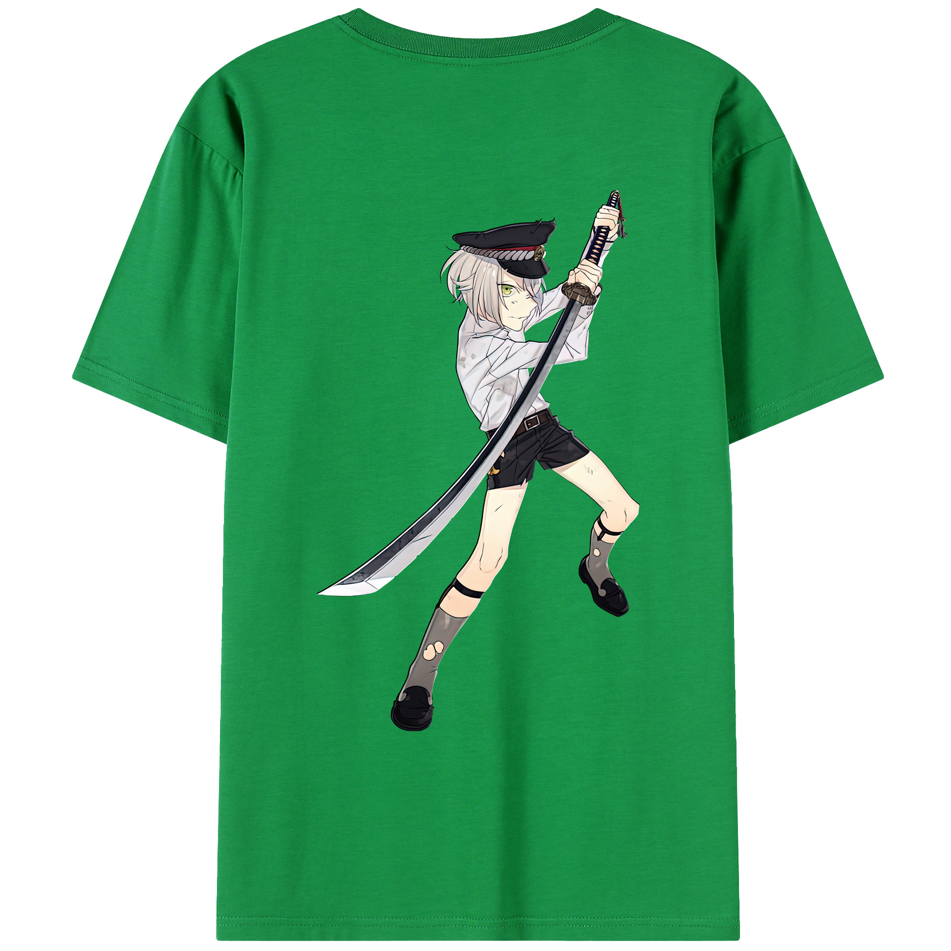 （画像用） 刀剣乱舞 Touken Ranbu 綿100％ メンズ半袖Tシャツ（バックプリント） 通気性