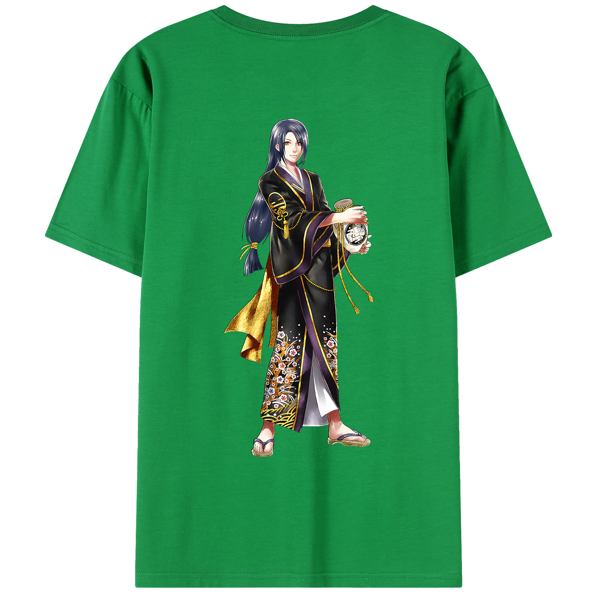 （画像用） 刀剣乱舞 Touken Ranbu 綿100％ メンズ半袖Tシャツ（バックプリント） 通気性