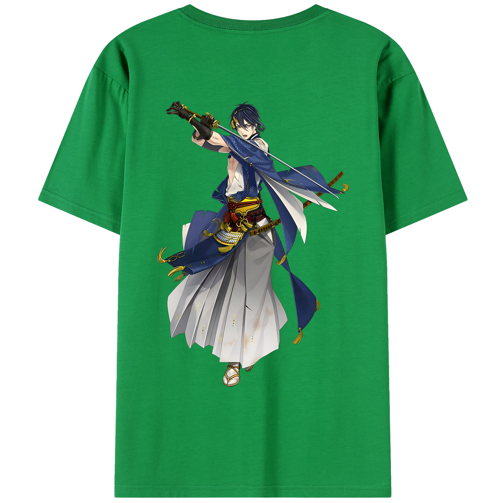 （画像用） 刀剣乱舞 Touken Ranbu 綿100％ メンズ半袖Tシャツ（バックプリント） 通気性