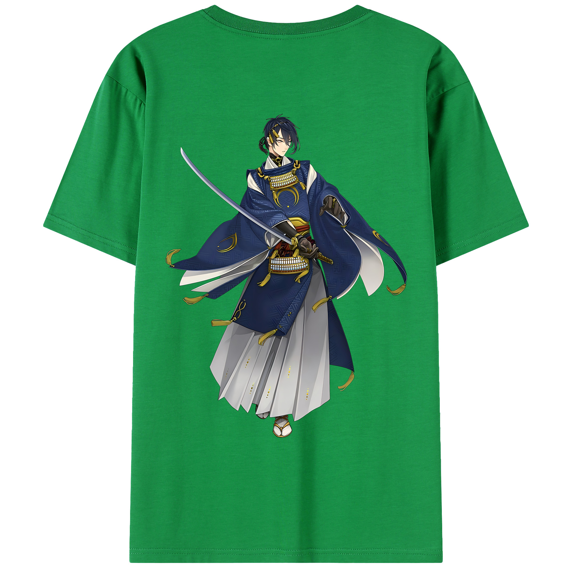 （画像用） 刀剣乱舞 Touken Ranbu 綿100％ メンズ半袖Tシャツ（バックプリント） 通気性