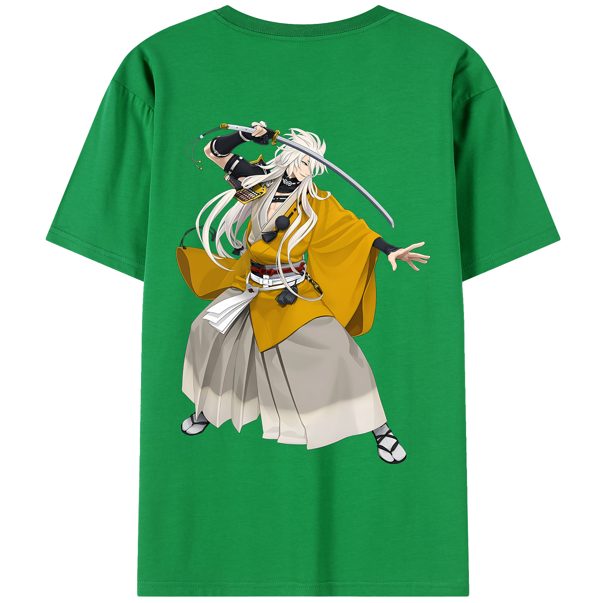 （画像用） 刀剣乱舞 Touken Ranbu 綿100％ メンズ半袖Tシャツ（バックプリント） 通気性