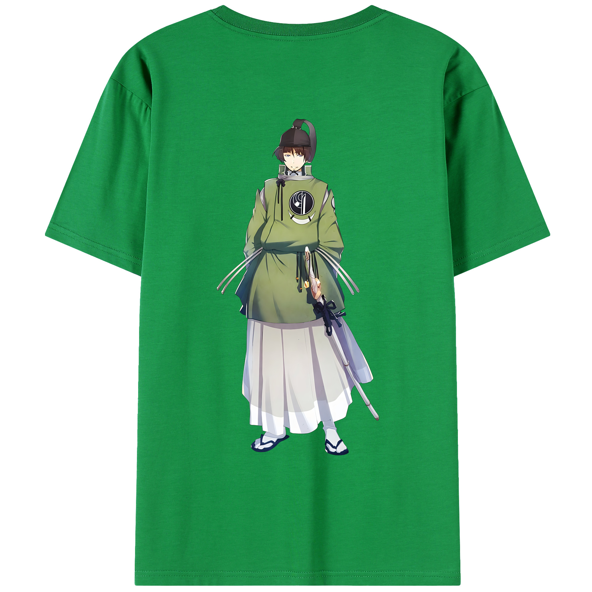 （画像用） 刀剣乱舞 Touken Ranbu 綿100％ メンズ半袖Tシャツ（バックプリント） 通気性