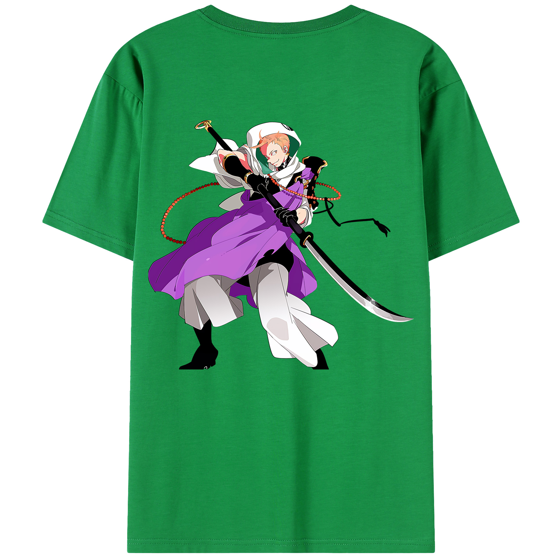 （画像用） 刀剣乱舞 Touken Ranbu 綿100％ メンズ半袖Tシャツ（バックプリント） 通気性