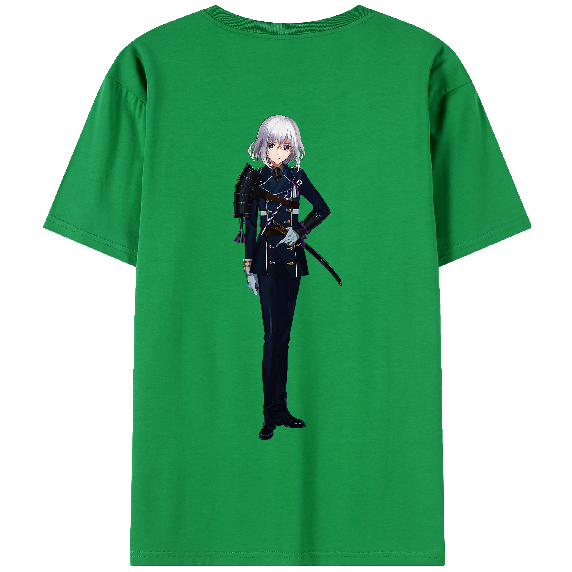（画像用） 刀剣乱舞 Touken Ranbu 綿100％ メンズ半袖Tシャツ（バックプリント） 通気性
