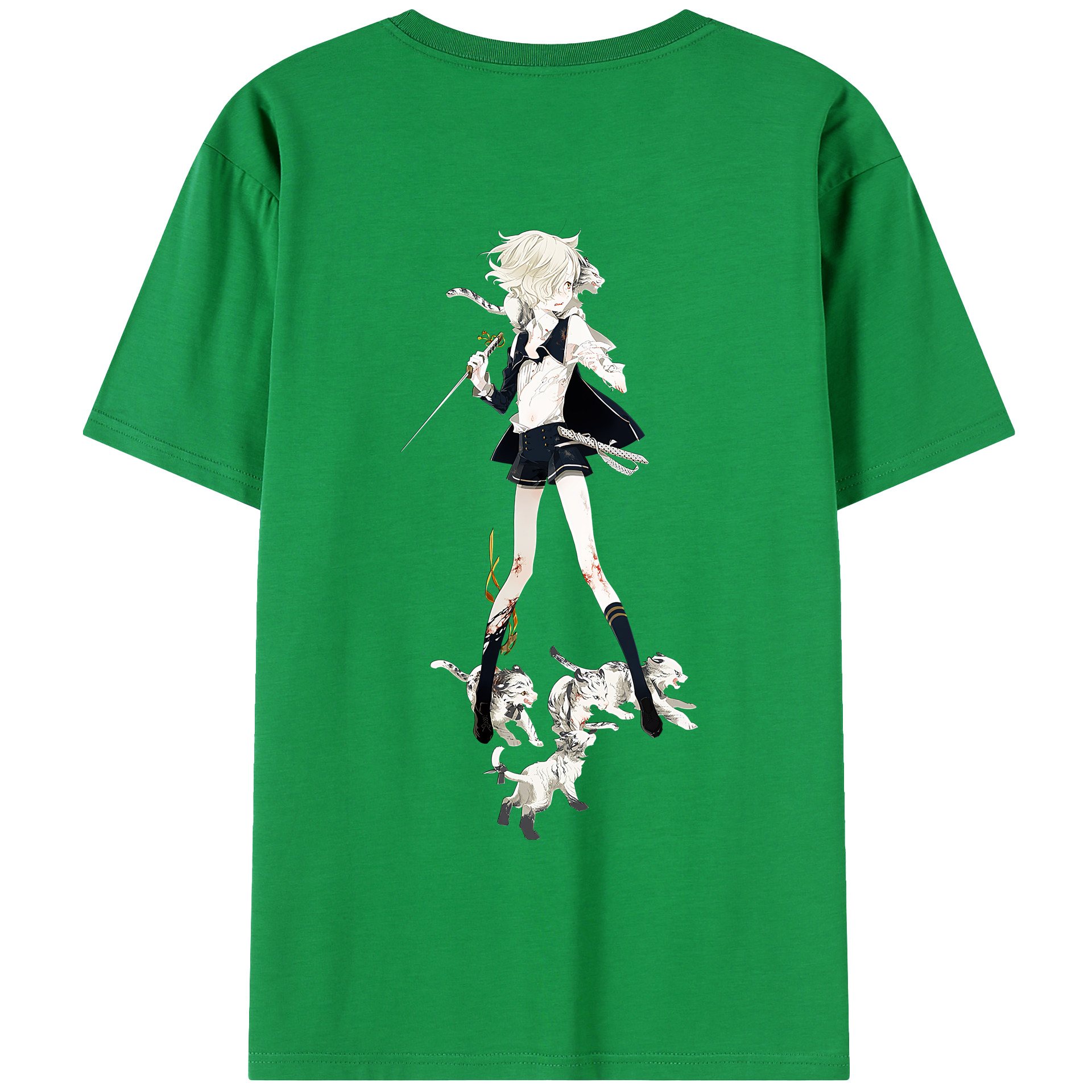（画像用） 刀剣乱舞 Touken Ranbu 綿100％ メンズ半袖Tシャツ（バックプリント） 通気性