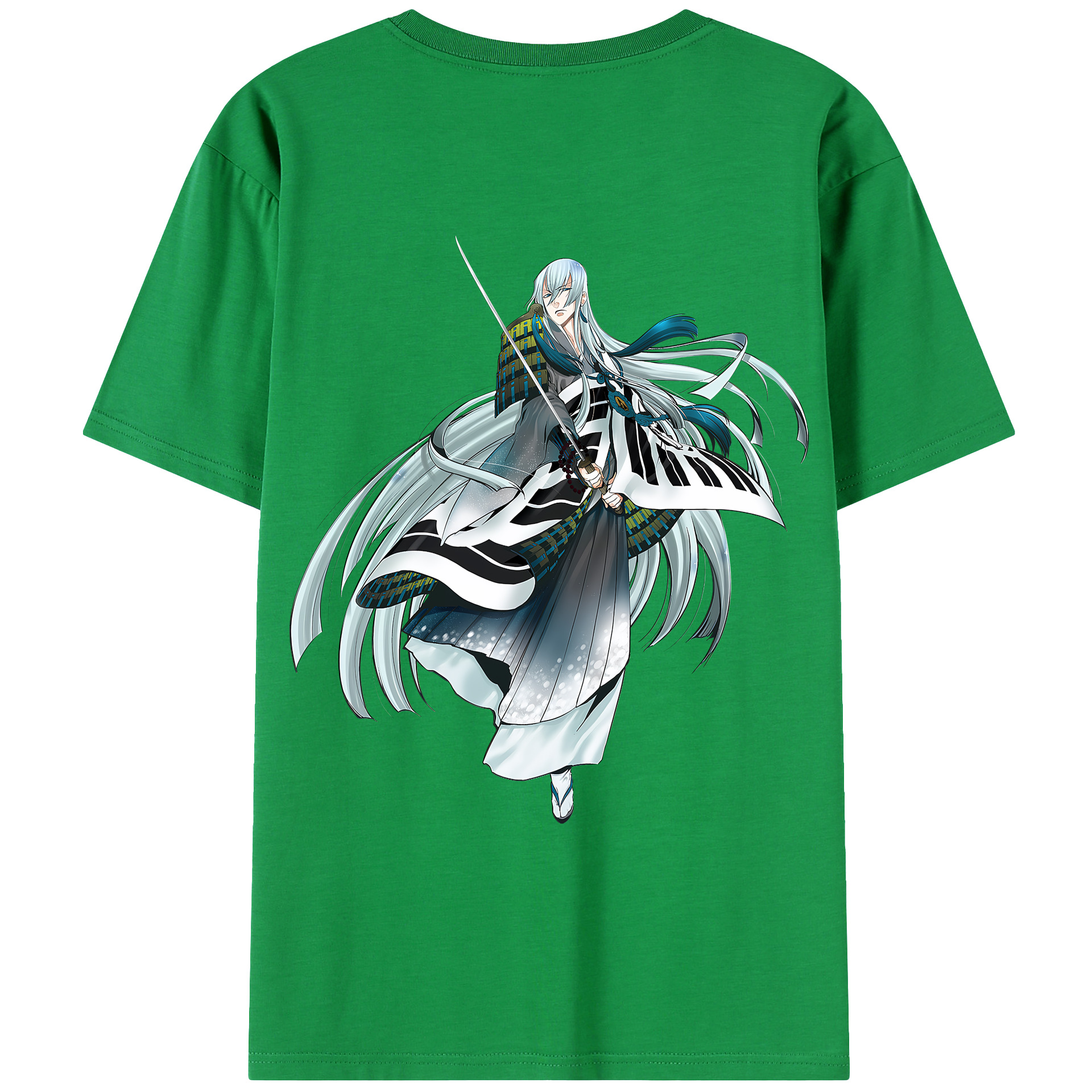 （画像用） 刀剣乱舞 Touken Ranbu 綿100％ メンズ半袖Tシャツ（バックプリント） 通気性