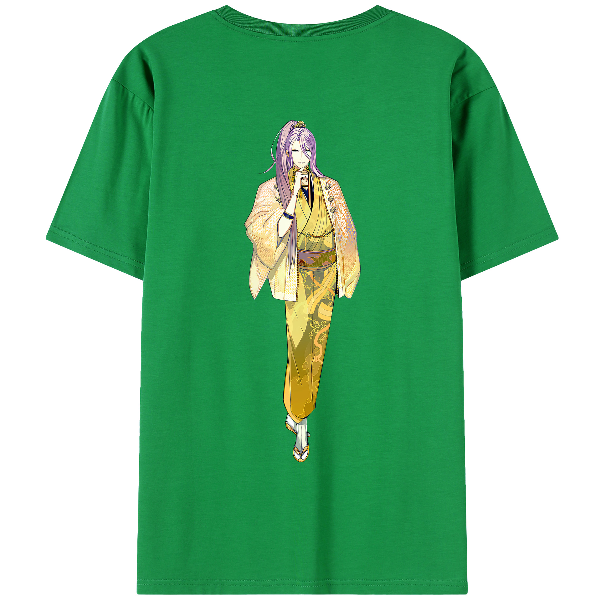 （画像用） 刀剣乱舞 Touken Ranbu 綿100％ メンズ半袖Tシャツ（バックプリント） 通気性