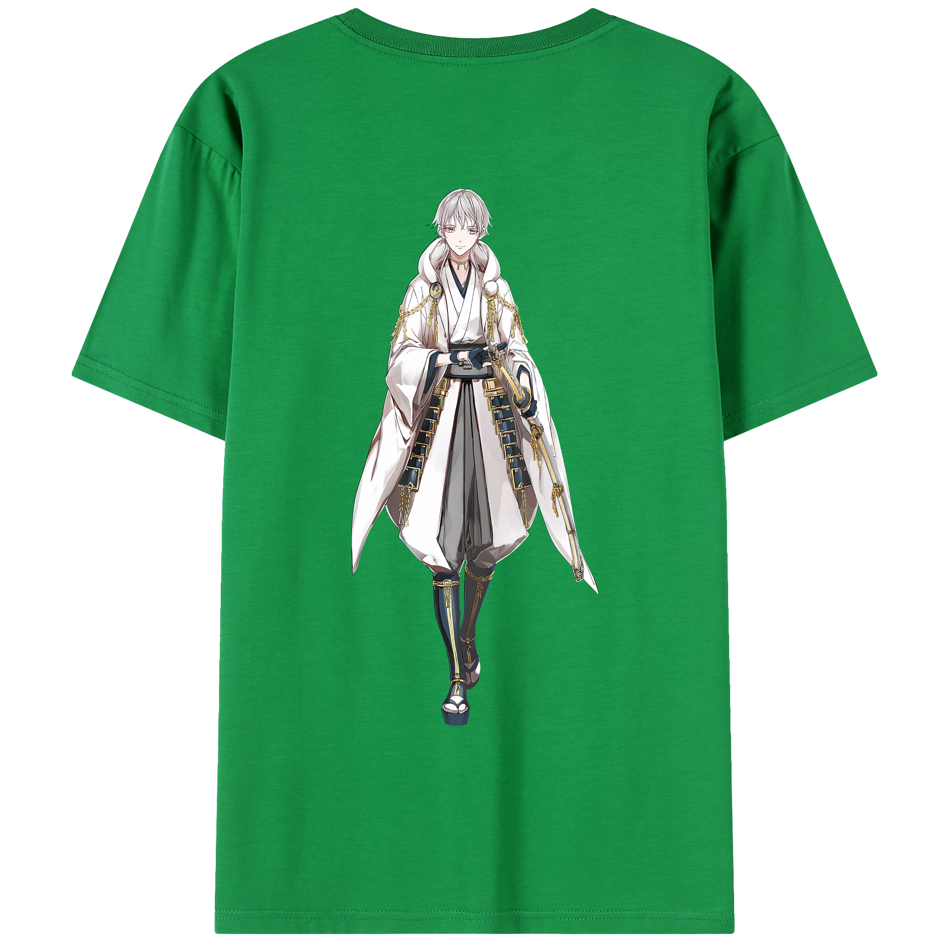 （画像用） 刀剣乱舞 Touken Ranbu 綿100％ メンズ半袖Tシャツ（バックプリント） 通気性