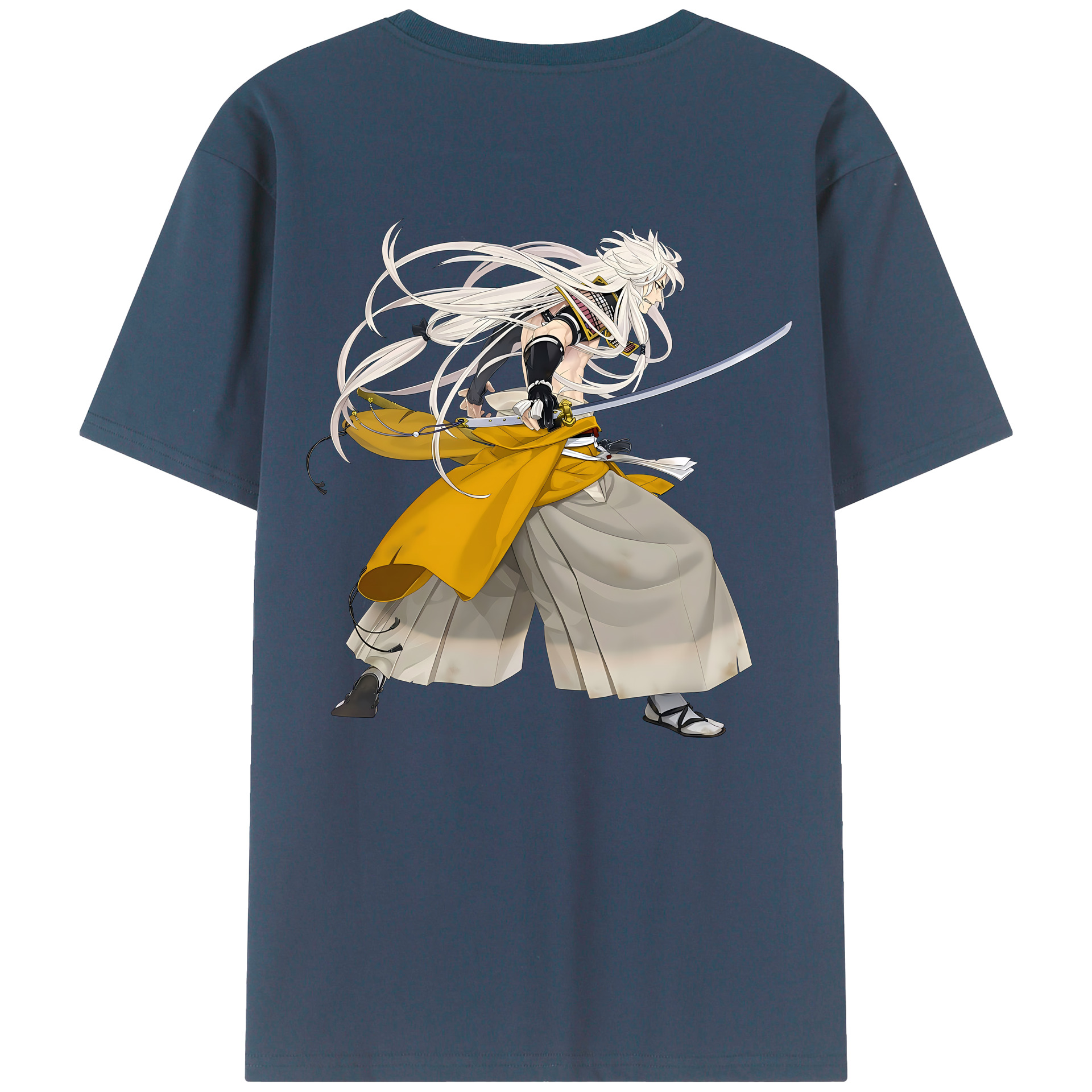 （画像用） 刀剣乱舞 Touken Ranbu 綿100％ メンズ半袖Tシャツ（バックプリント） 通気性