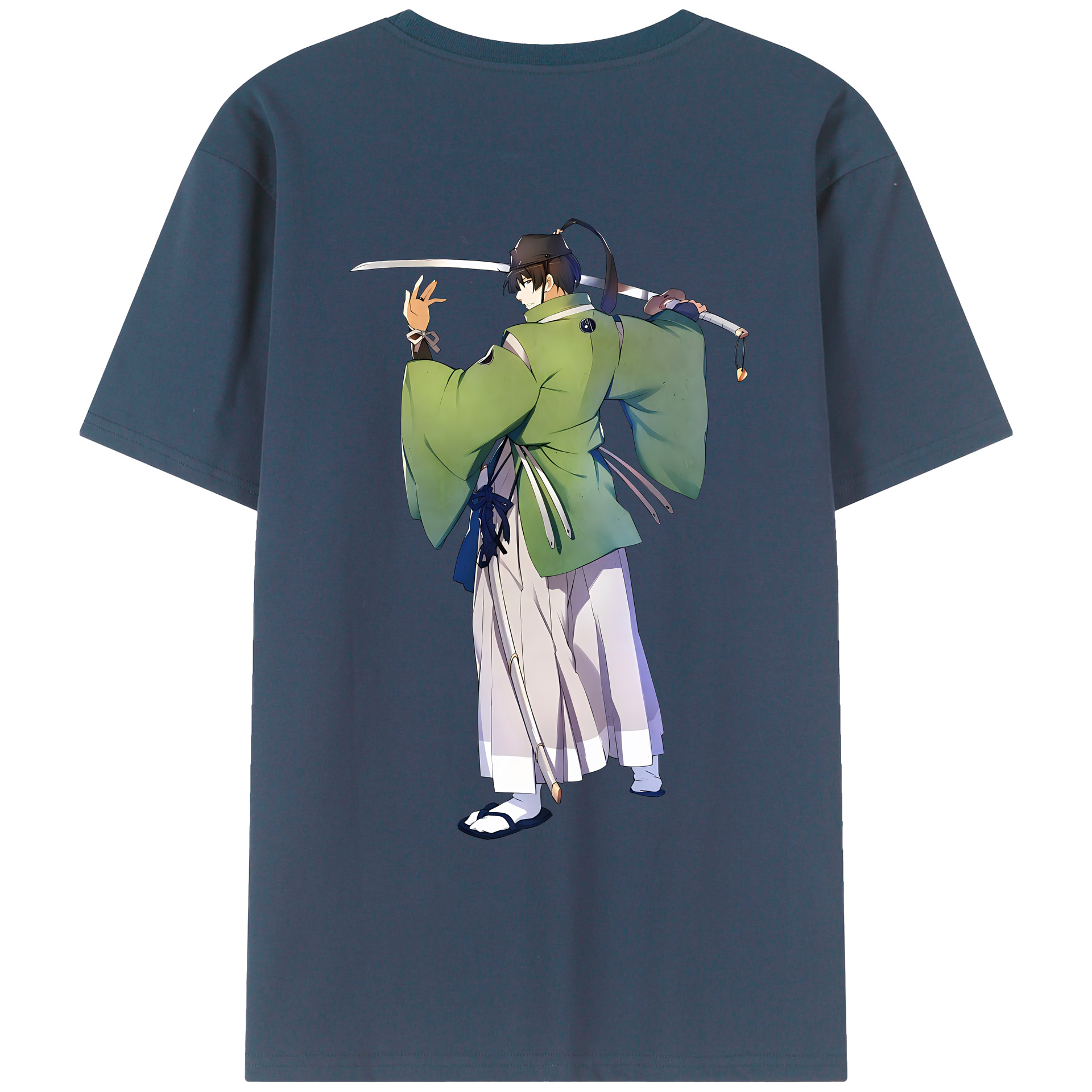 （画像用） 刀剣乱舞 Touken Ranbu 綿100％ メンズ半袖Tシャツ（バックプリント） 通気性