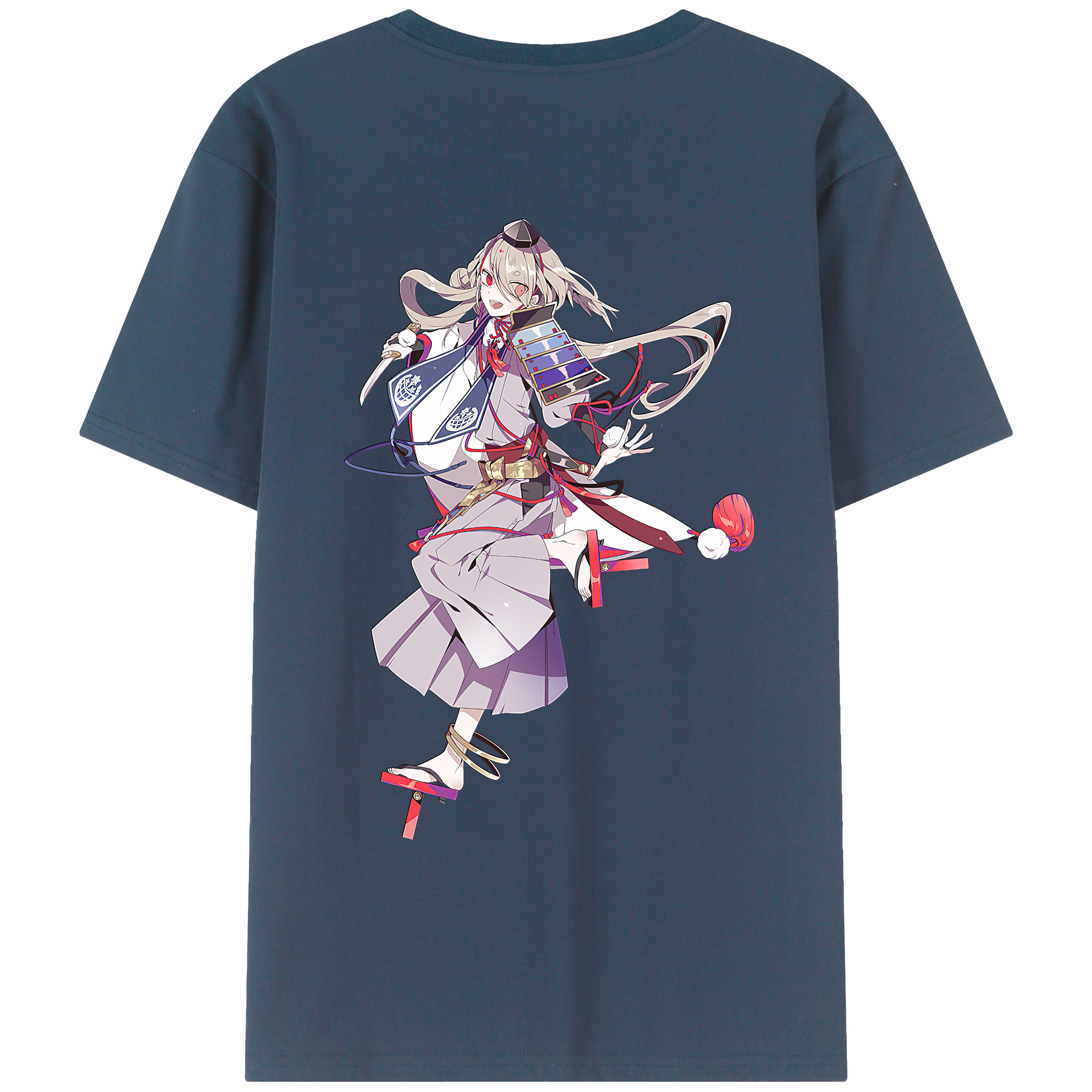 （画像用） 刀剣乱舞 Touken Ranbu 綿100％ メンズ半袖Tシャツ（バックプリント） 通気性