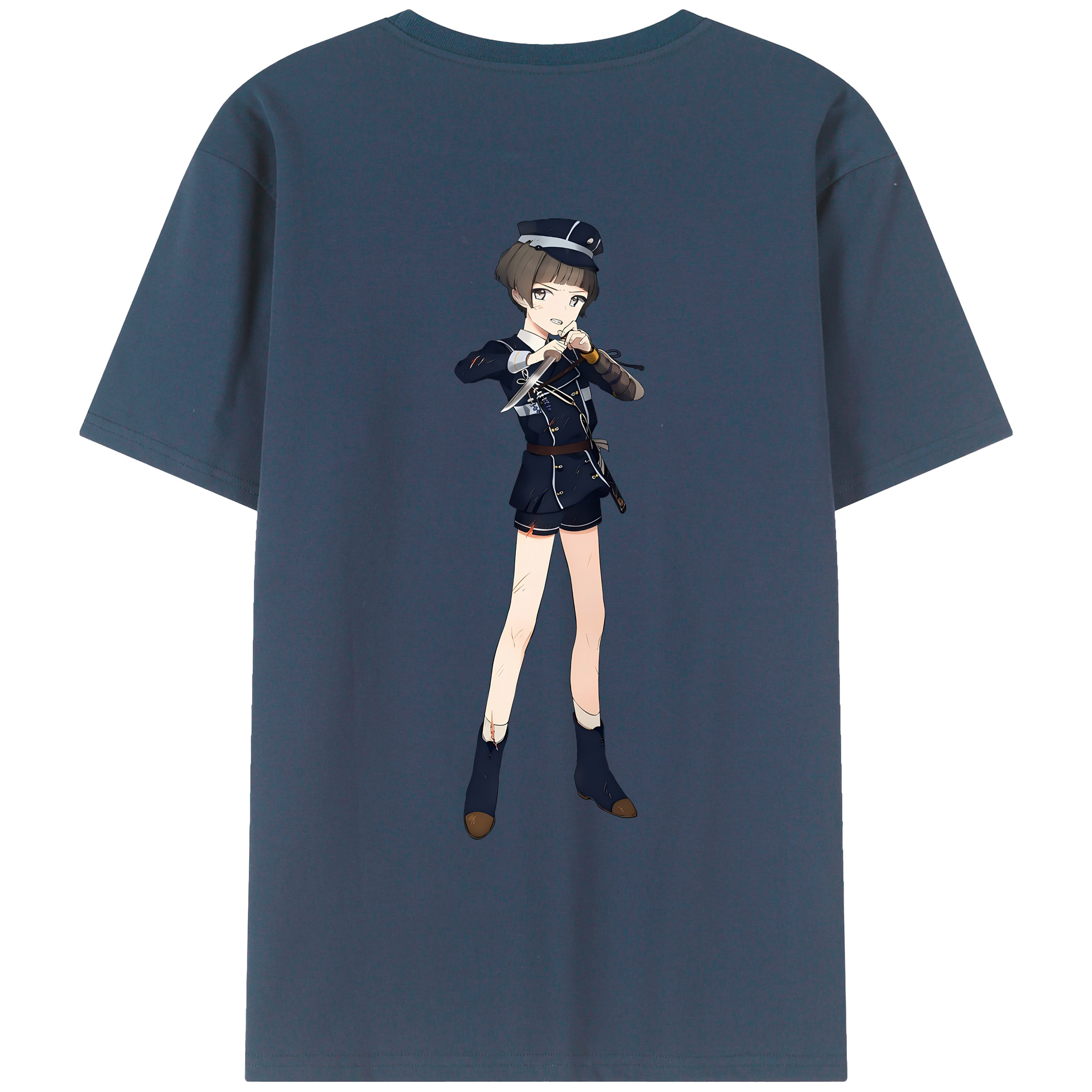 （画像用） 刀剣乱舞 Touken Ranbu 綿100％ メンズ半袖Tシャツ（バックプリント） 通気性