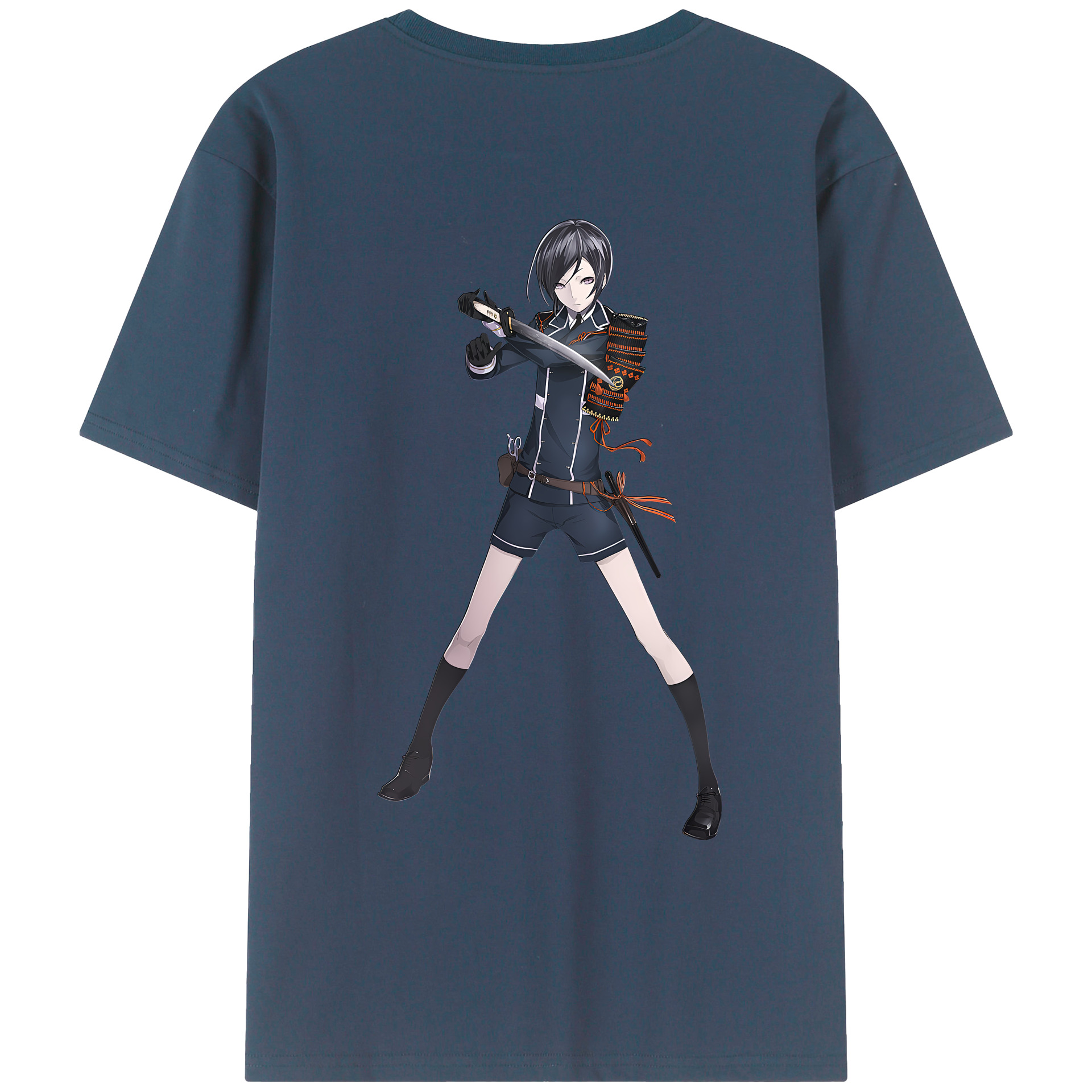 （画像用） 刀剣乱舞 Touken Ranbu 綿100％ メンズ半袖Tシャツ（バックプリント） 通気性