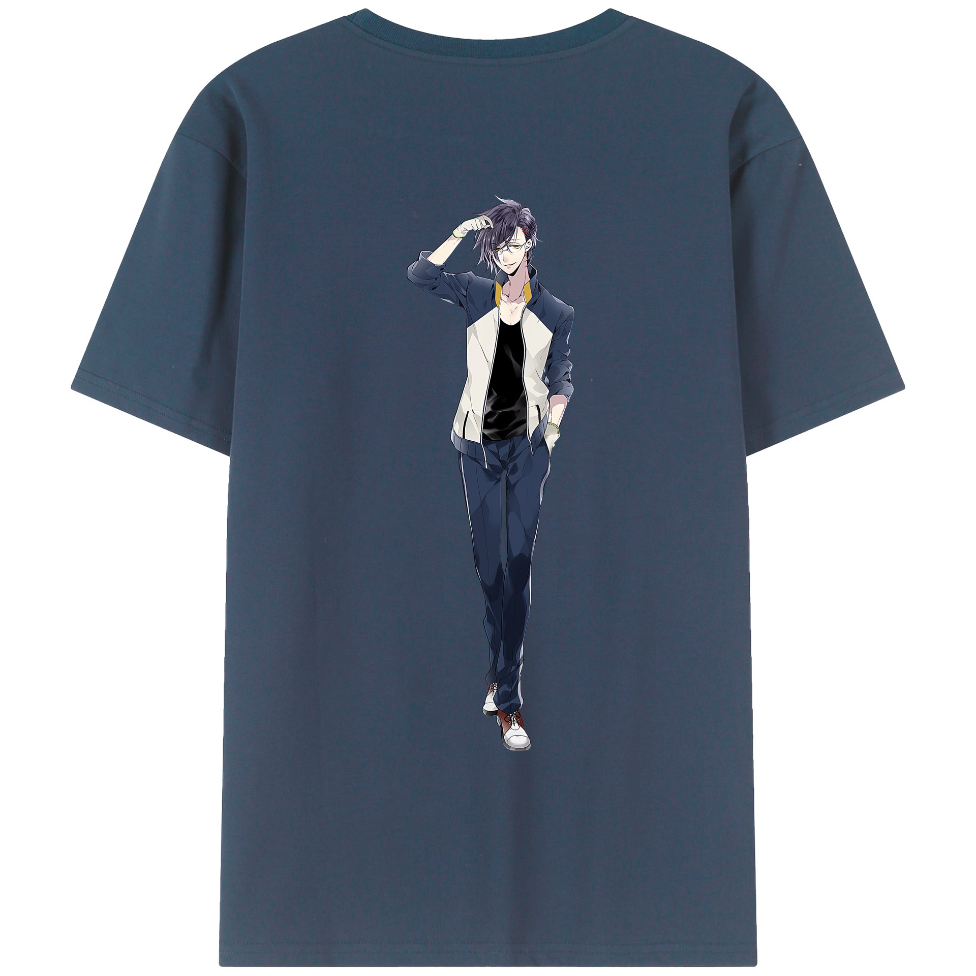 （画像用） 刀剣乱舞 Touken Ranbu 綿100％ メンズ半袖Tシャツ（バックプリント） 通気性