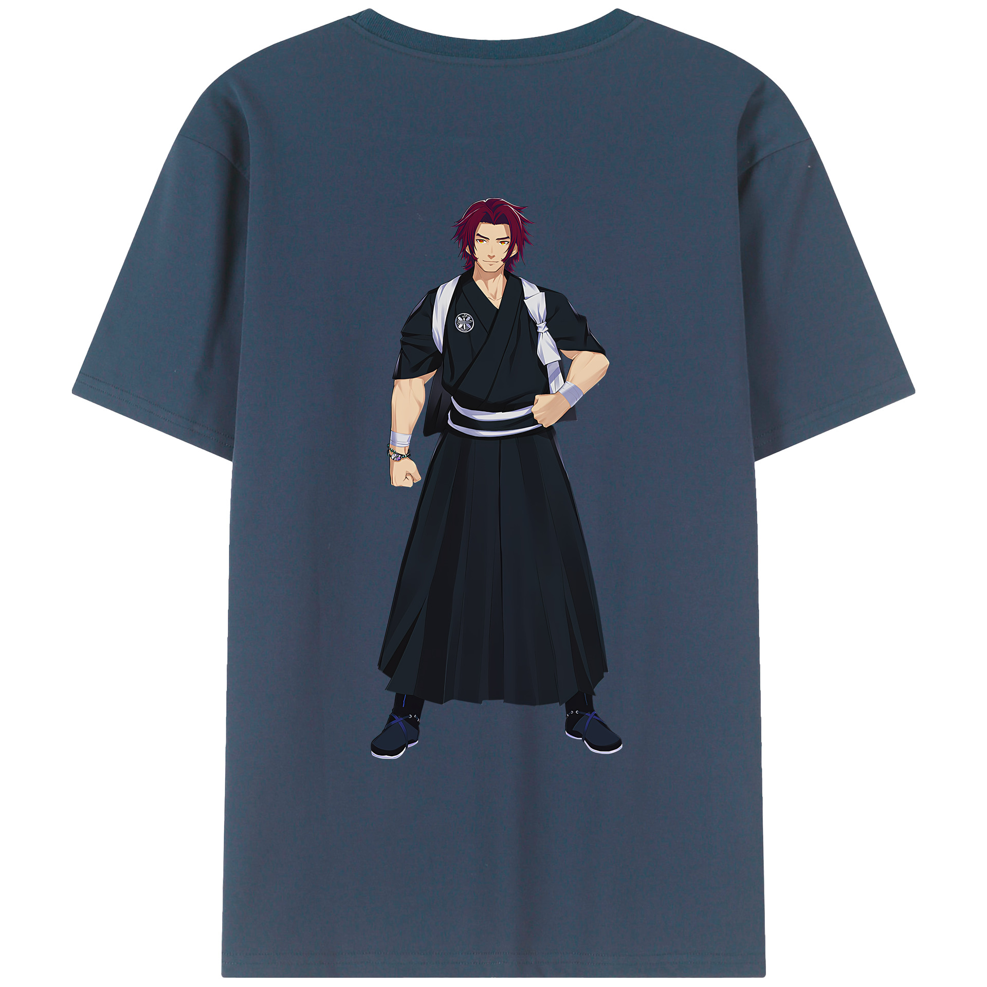 （画像用） 刀剣乱舞 Touken Ranbu 綿100％ メンズ半袖Tシャツ（バックプリント） 通気性