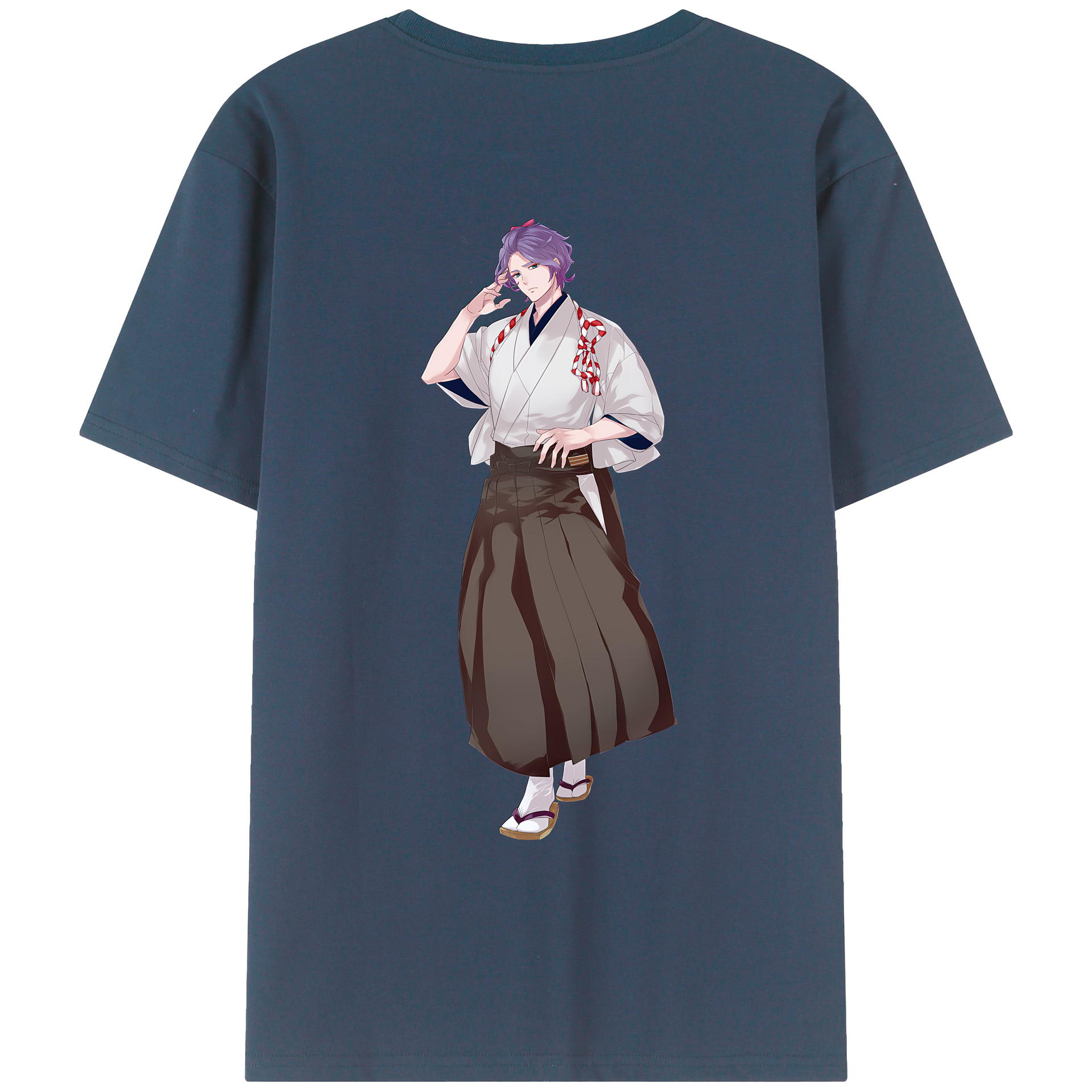 （画像用） 刀剣乱舞 Touken Ranbu 綿100％ メンズ半袖Tシャツ（バックプリント） 通気性
