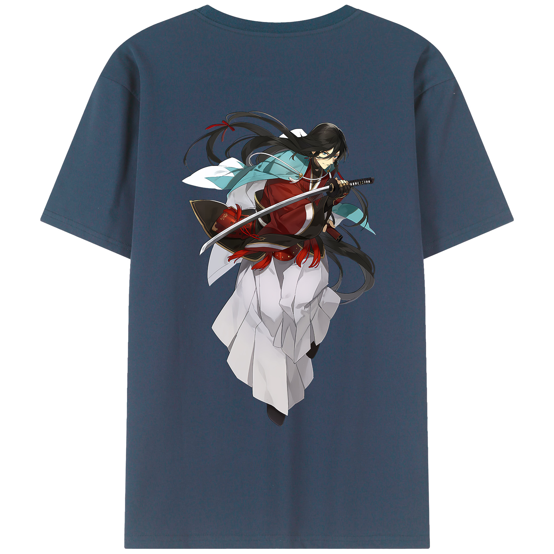 （画像用） 刀剣乱舞 Touken Ranbu 綿100％ メンズ半袖Tシャツ（バックプリント） 通気性