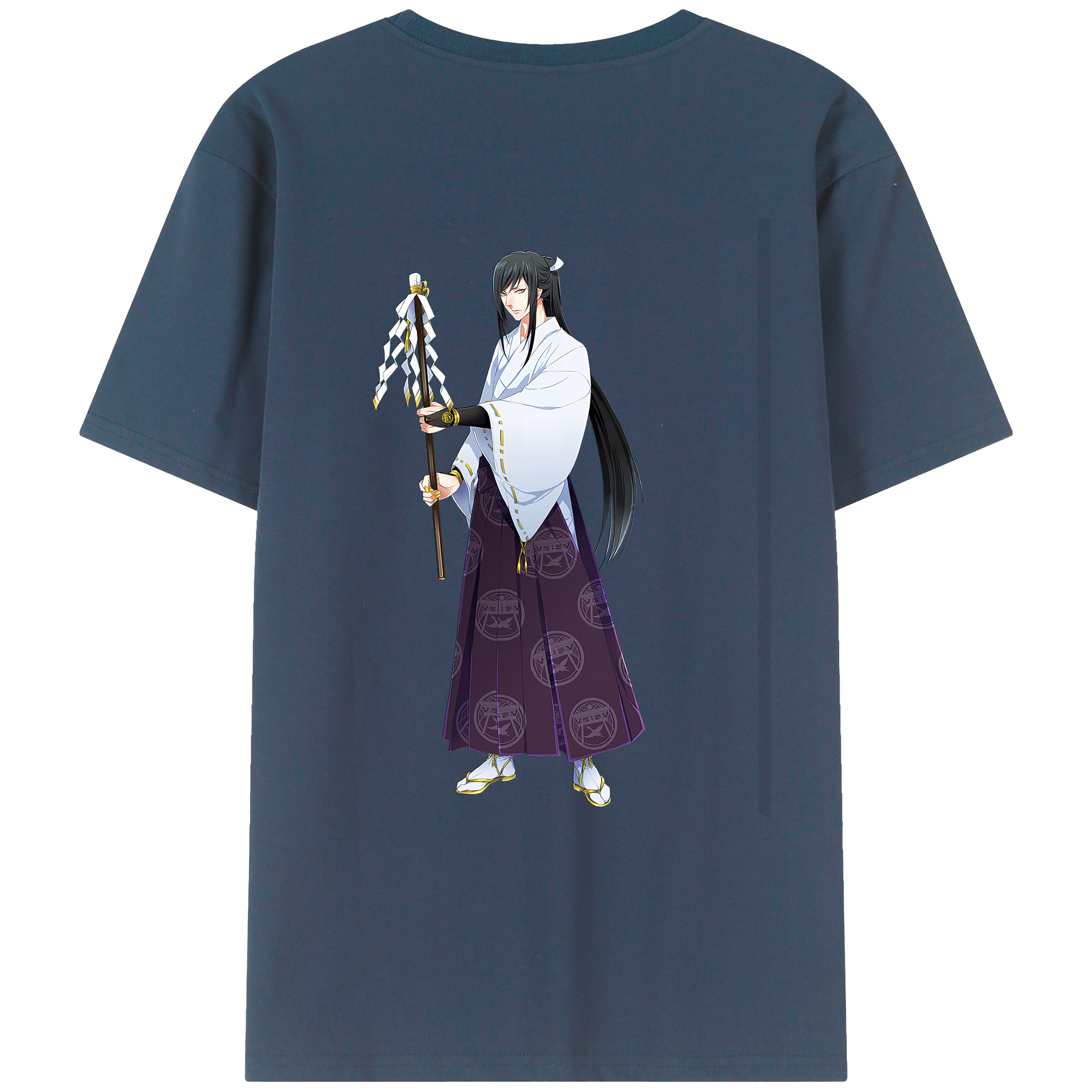 （画像用） 刀剣乱舞 Touken Ranbu 綿100％ メンズ半袖Tシャツ（バックプリント） 通気性