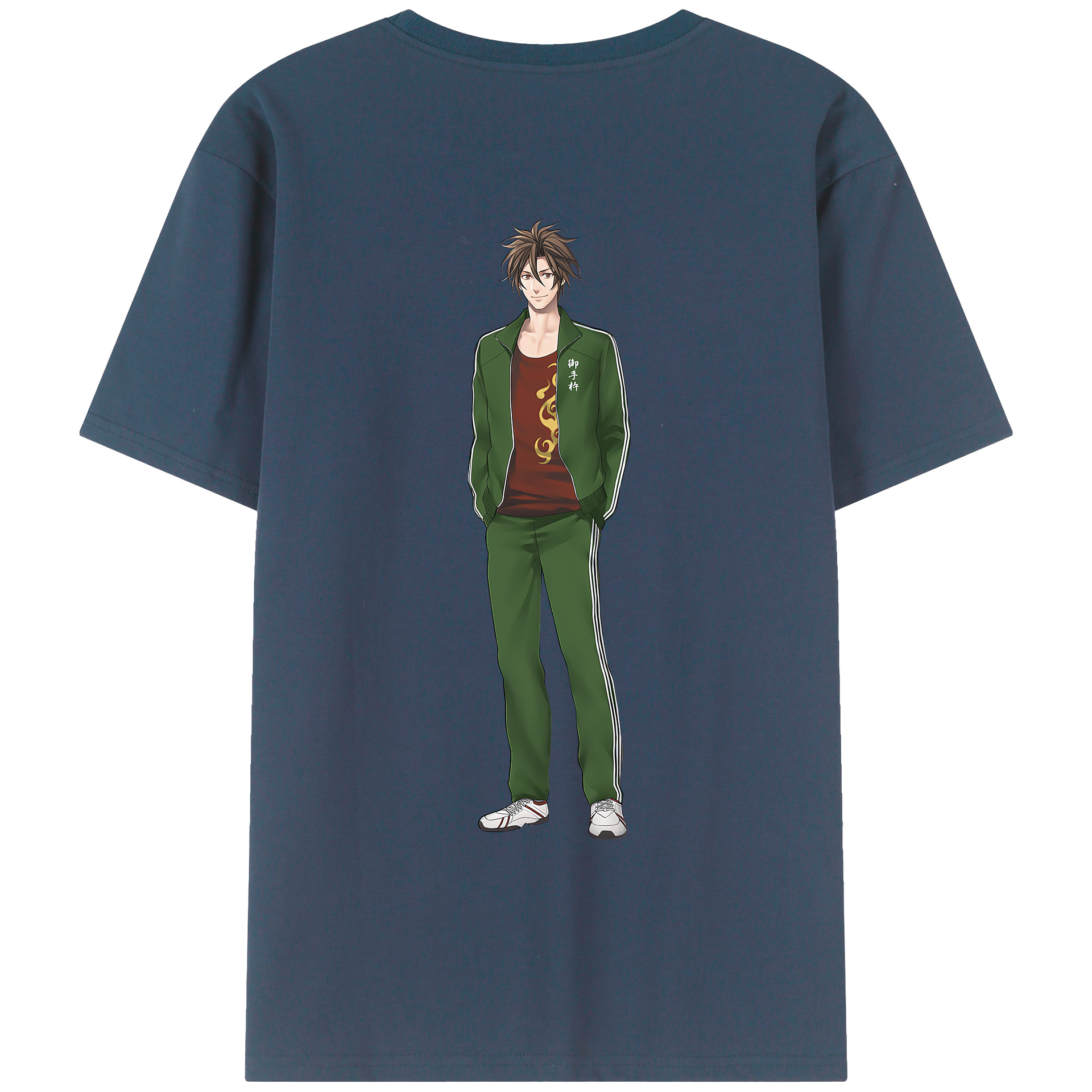 （画像用） 刀剣乱舞 Touken Ranbu 綿100％ メンズ半袖Tシャツ（バックプリント） 通気性