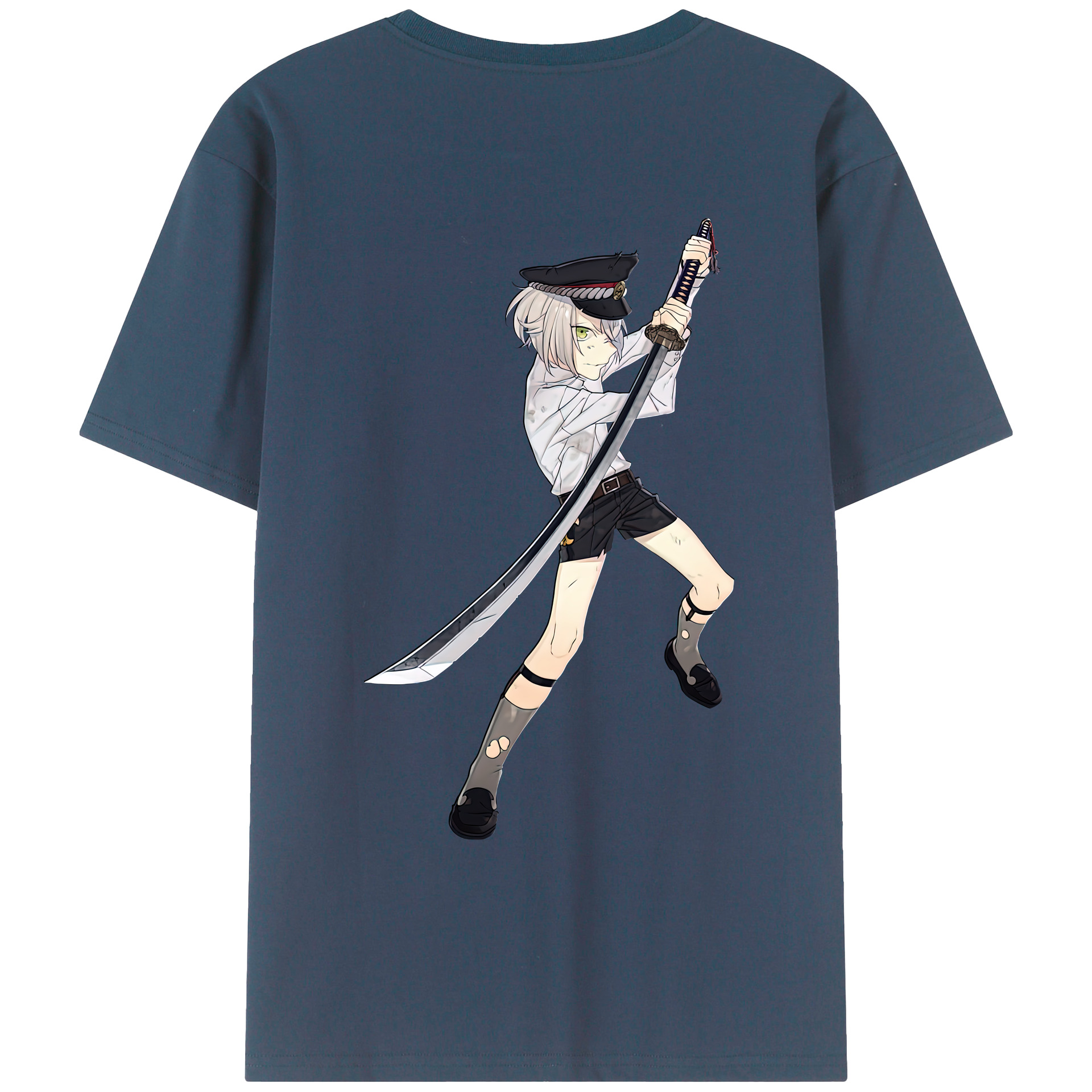 （画像用） 刀剣乱舞 Touken Ranbu 綿100％ メンズ半袖Tシャツ（バックプリント） 通気性