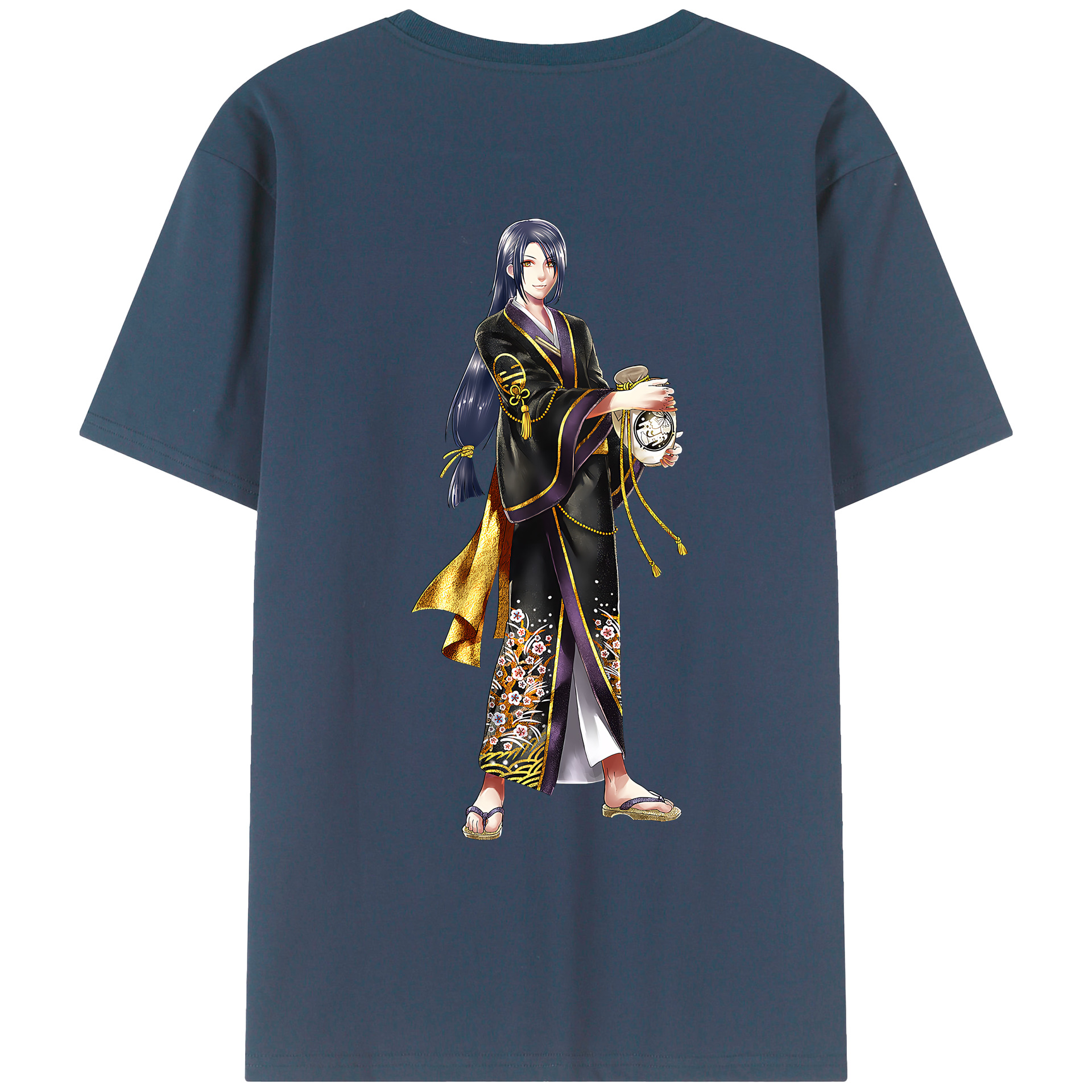 （画像用） 刀剣乱舞 Touken Ranbu 綿100％ メンズ半袖Tシャツ（バックプリント） 通気性