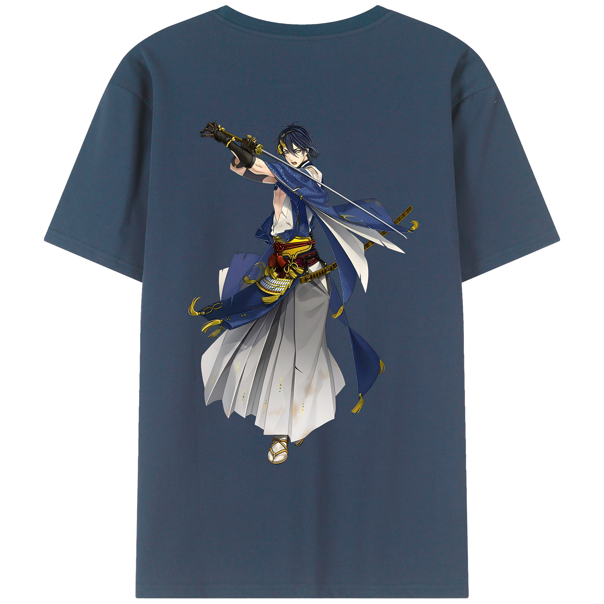 （画像用） 刀剣乱舞 Touken Ranbu 綿100％ メンズ半袖Tシャツ（バックプリント） 通気性