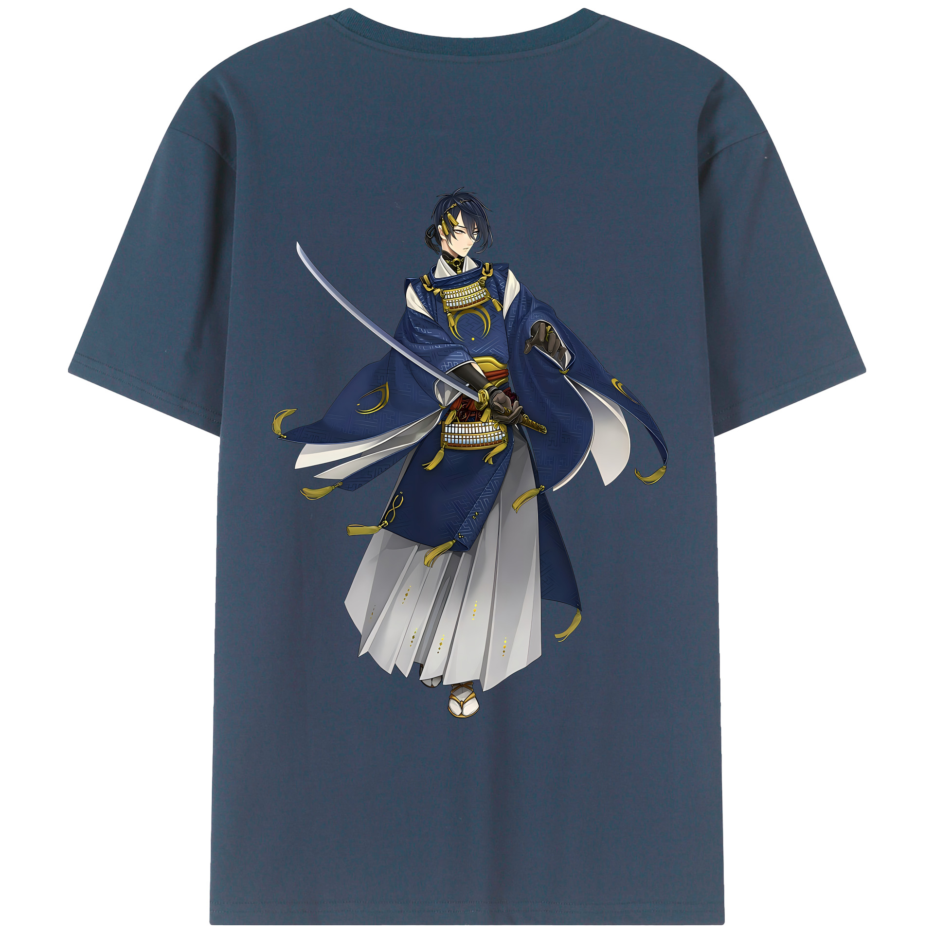 （画像用） 刀剣乱舞 Touken Ranbu 綿100％ メンズ半袖Tシャツ（バックプリント） 通気性