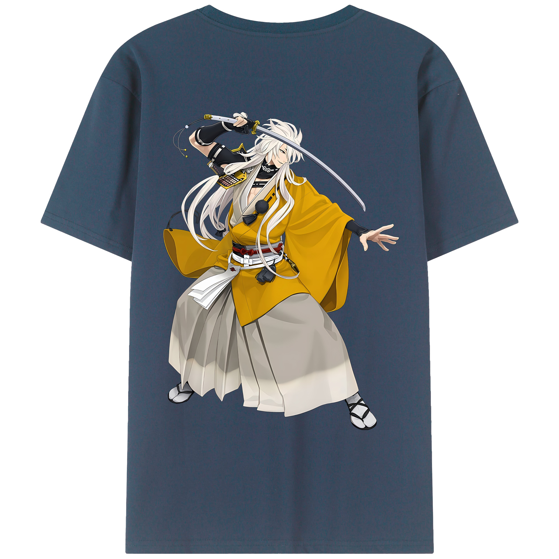 （画像用） 刀剣乱舞 Touken Ranbu 綿100％ メンズ半袖Tシャツ（バックプリント） 通気性
