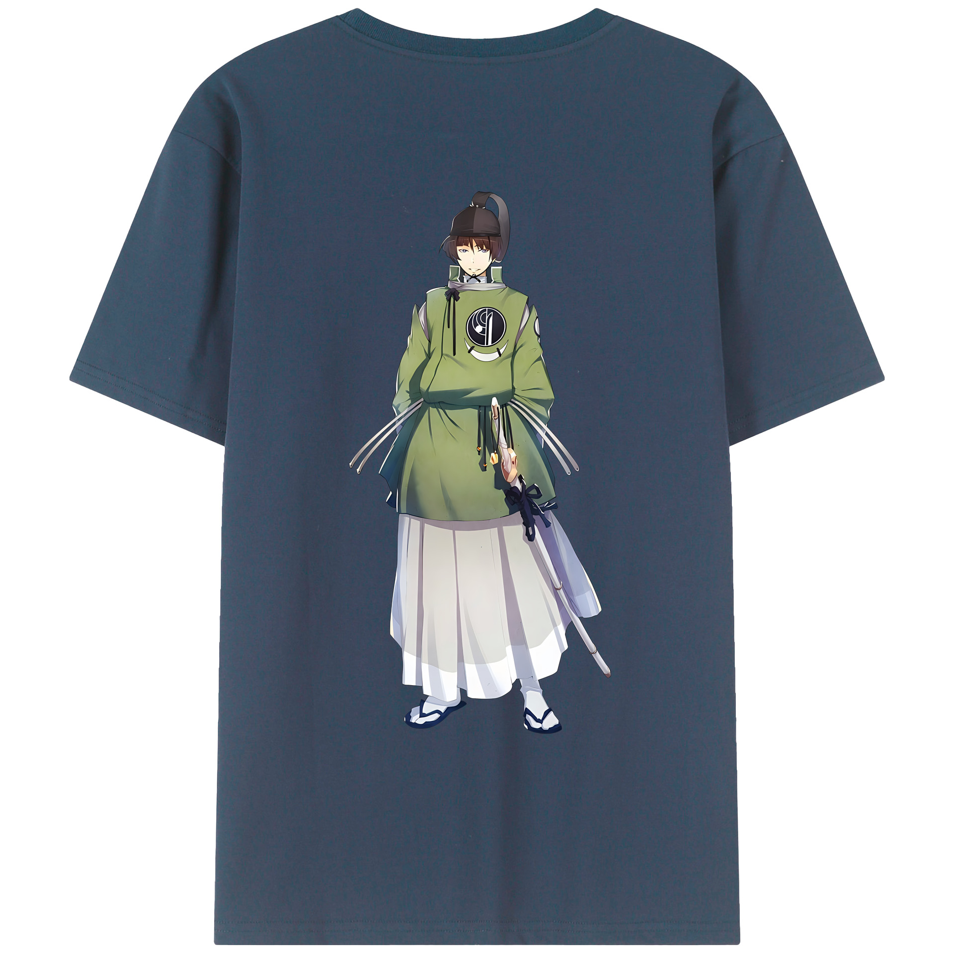 （画像用） 刀剣乱舞 Touken Ranbu 綿100％ メンズ半袖Tシャツ（バックプリント） 通気性