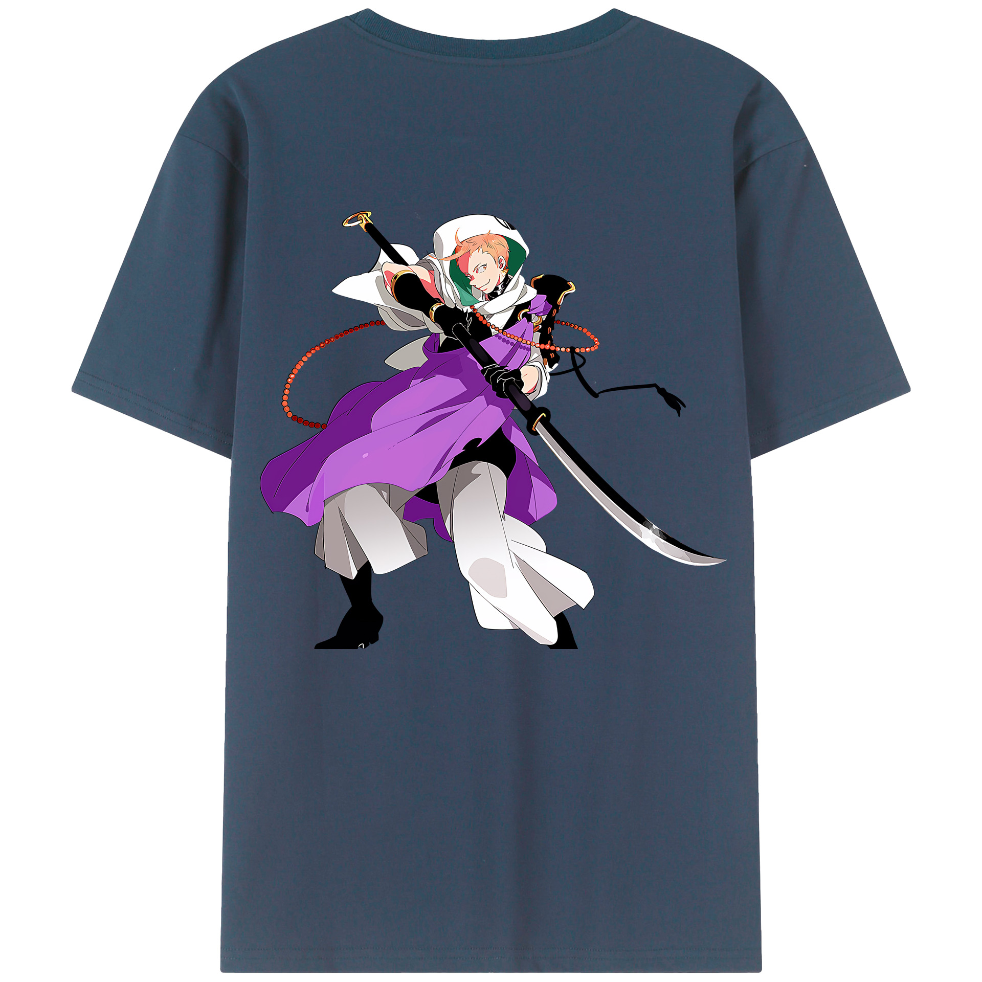 （画像用） 刀剣乱舞 Touken Ranbu 綿100％ メンズ半袖Tシャツ（バックプリント） 通気性
