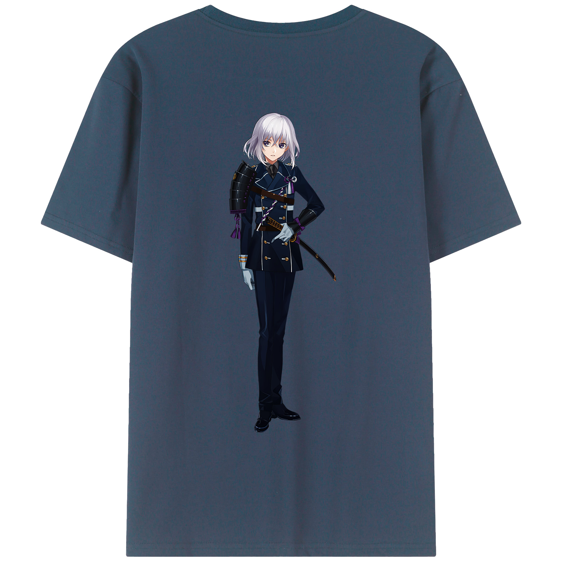 （画像用） 刀剣乱舞 Touken Ranbu 綿100％ メンズ半袖Tシャツ（バックプリント） 通気性