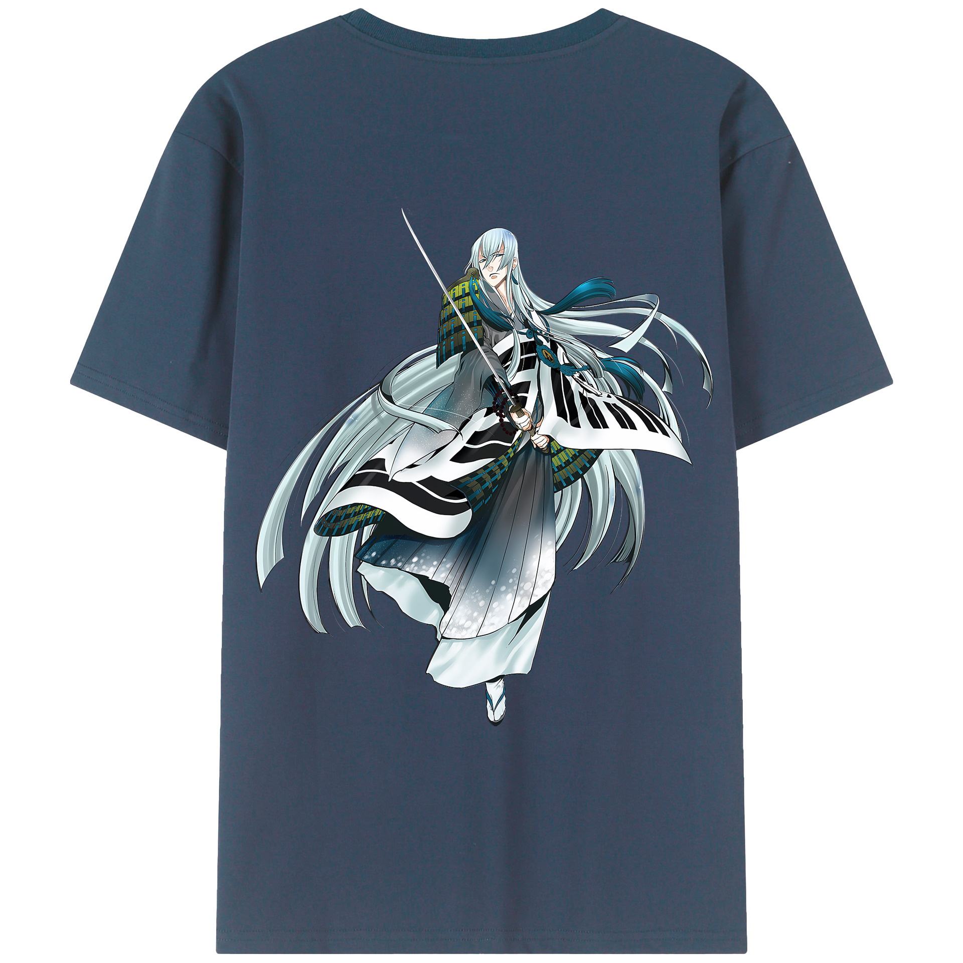 （画像用） 刀剣乱舞 Touken Ranbu 綿100％ メンズ半袖Tシャツ（バックプリント） 通気性