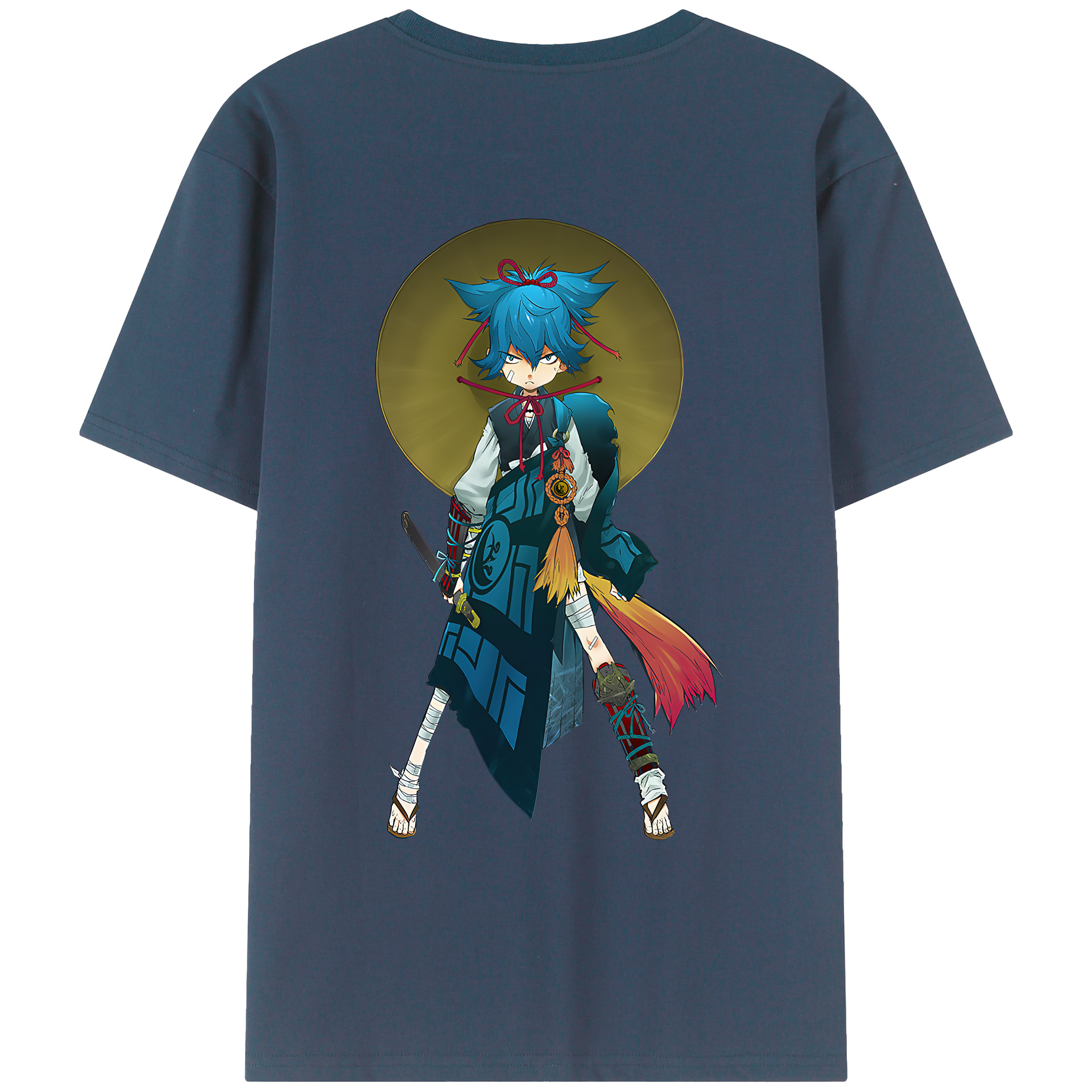 （画像用） 刀剣乱舞 Touken Ranbu 綿100％ メンズ半袖Tシャツ（バックプリント） 通気性