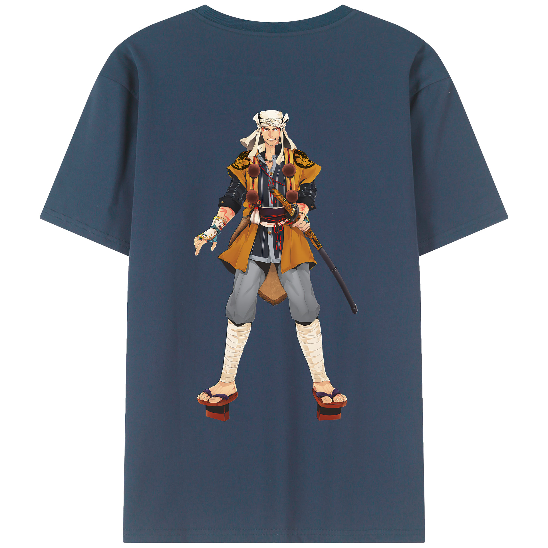 （画像用） 刀剣乱舞 Touken Ranbu 綿100％ メンズ半袖Tシャツ（バックプリント） 通気性