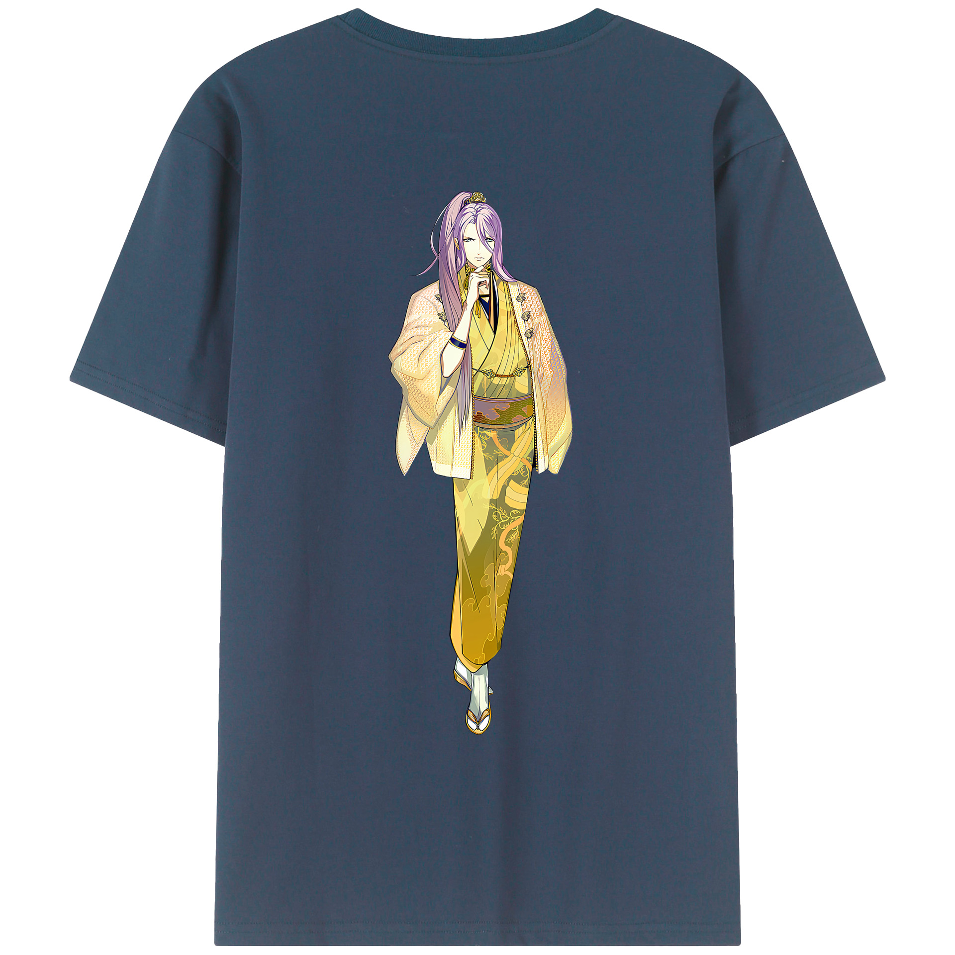 （画像用） 刀剣乱舞 Touken Ranbu 綿100％ メンズ半袖Tシャツ（バックプリント） 通気性