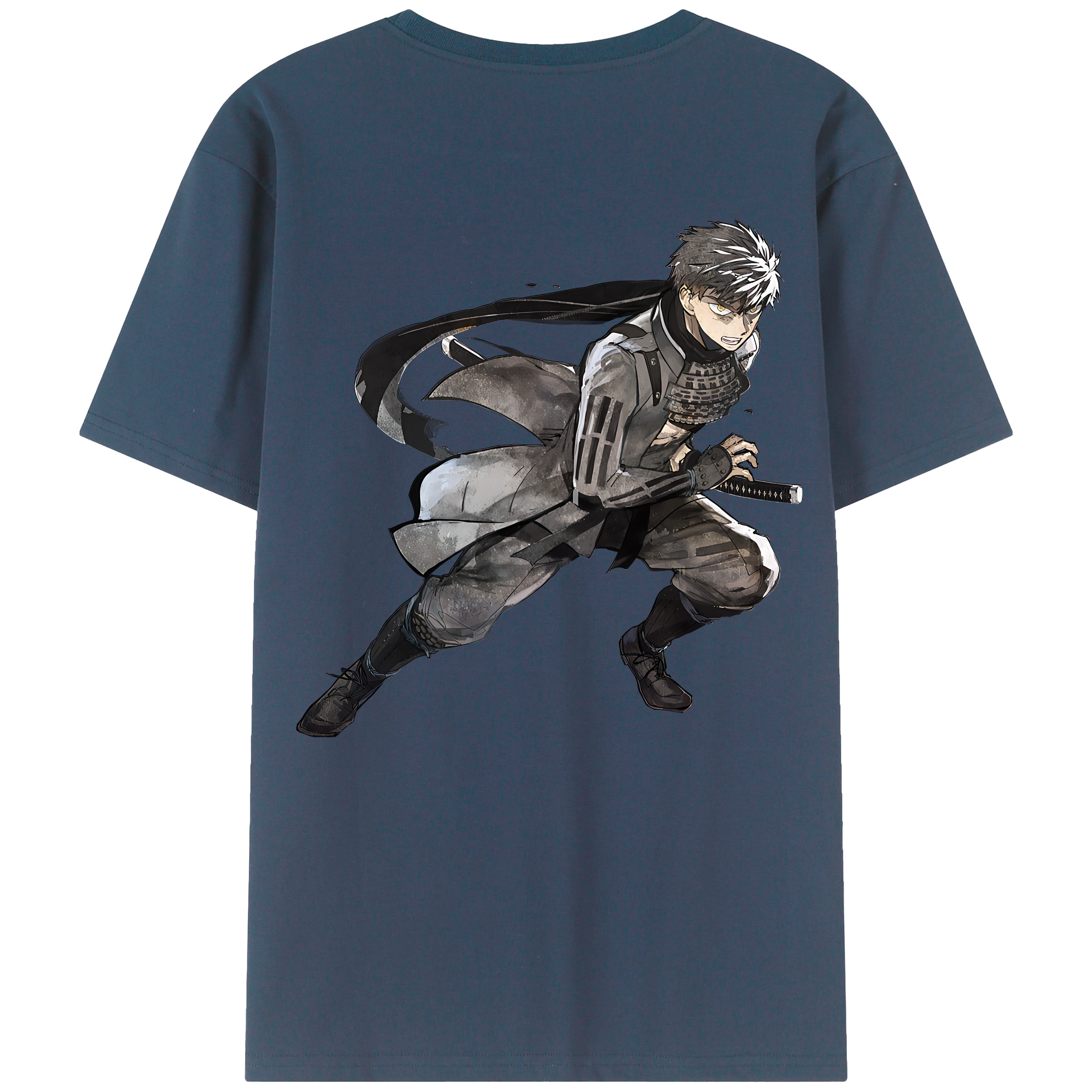 （画像用） 刀剣乱舞 Touken Ranbu 綿100％ メンズ半袖Tシャツ（バックプリント） 通気性